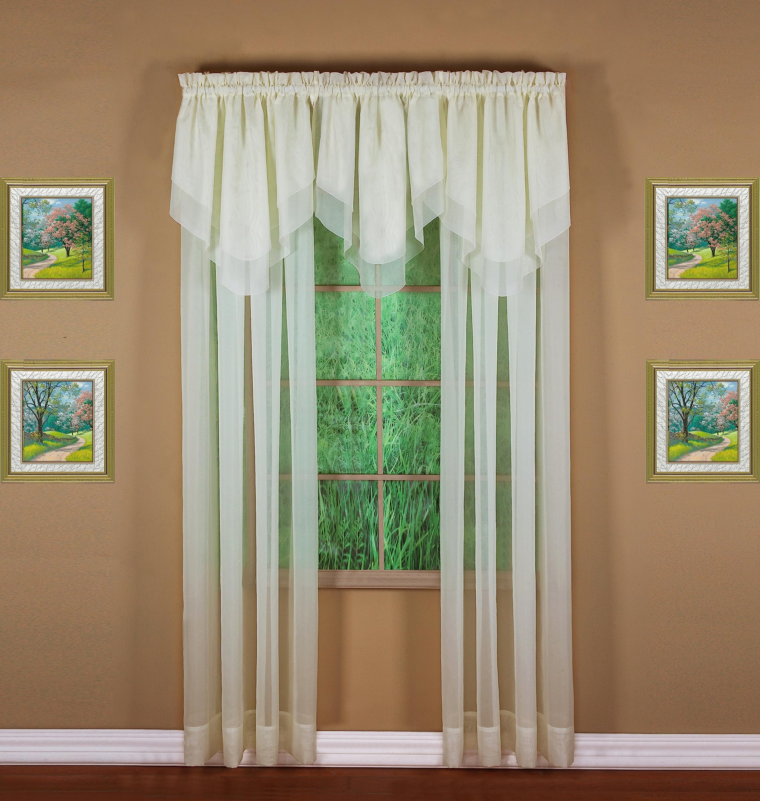 Today's Curtain Emelia Original Voile Ascot 25", Ecru, 40" W x 25" L, W 40" x L 25" (1 Panels) - Image 3