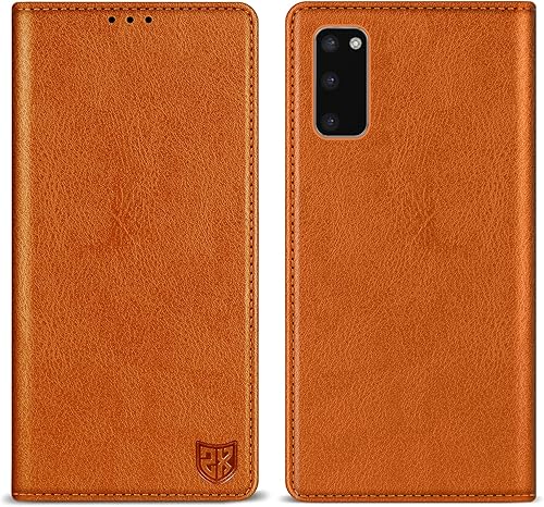 ZZXX Funda tipo cartera para Samsung Galaxy S20 con bloqueo RFID, soporte de ranura para tarjetas, funda protectora de cuero magnético fuerte para