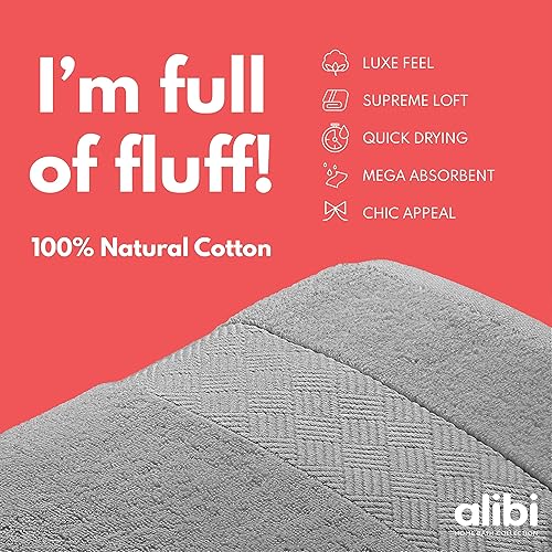 Miniatura 6 de ALIBI Juego de toallas de baño, paquete de 2 toallas de cuerpo de algodón de lujo de 30 x 56 pulgadas, suaves y absorbentes, de gran tamaño (30 x 56