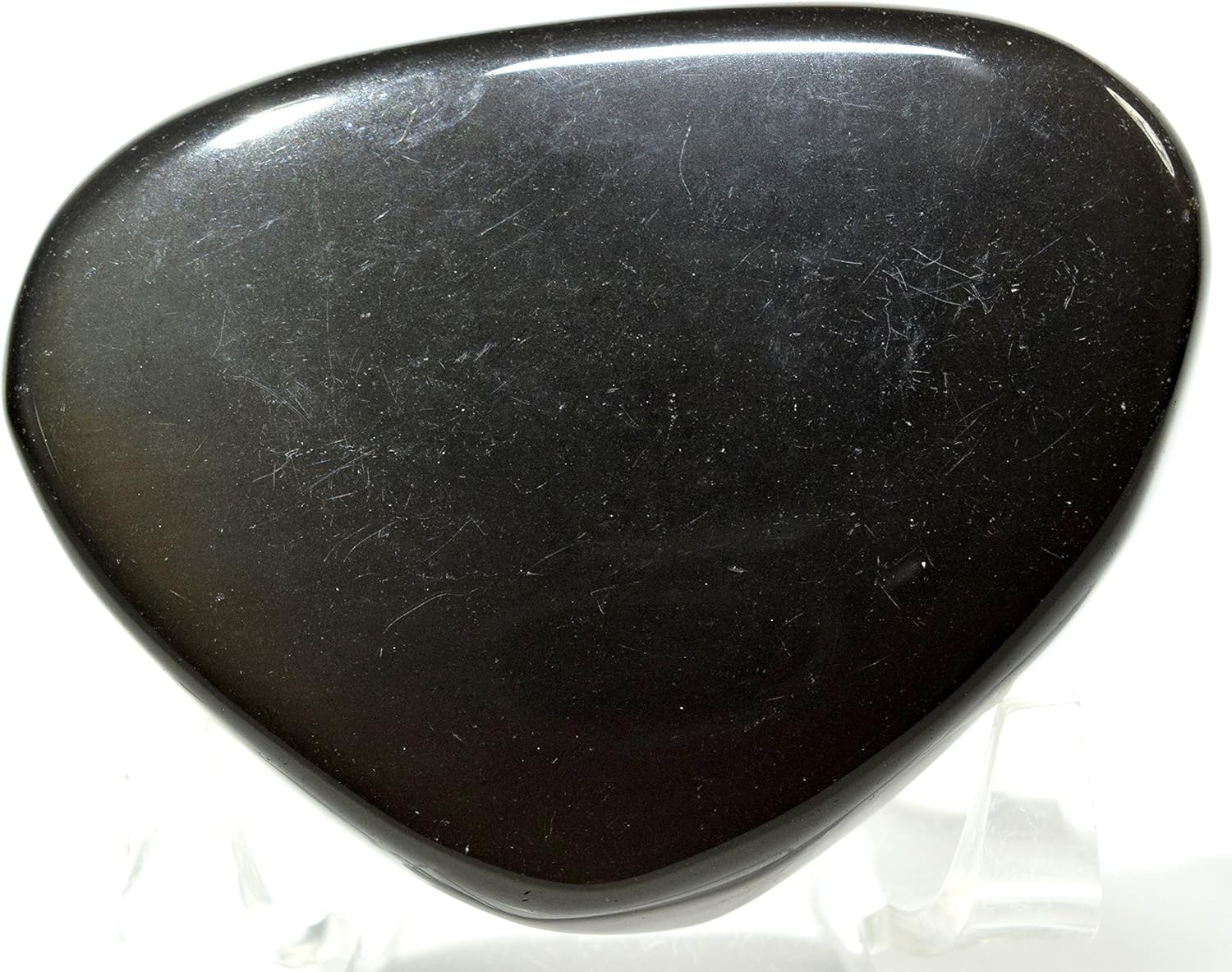 66mm Rainbow Obsidian Puffy Heart Natural Green Blue Purple Sheen Sparkling Crystal Polished Decor Mineral Love Stone Heart - Mexico + Acrylic Display Stand