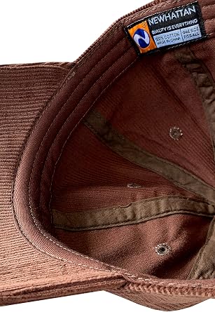 Newhattan Solid Corduroy 100% Cotton Vintage Unisex Baseball Adjustable Polo Trucker Cap Hat (Brown)