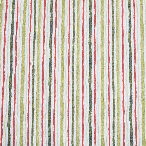 Miniatura 9 de C&F Home Reindeer Tracks - Juego de edredón reversible de algodón de 3 piezas, color rojo, verde y blanco, a rayas en acuarela, lavable a máquina,