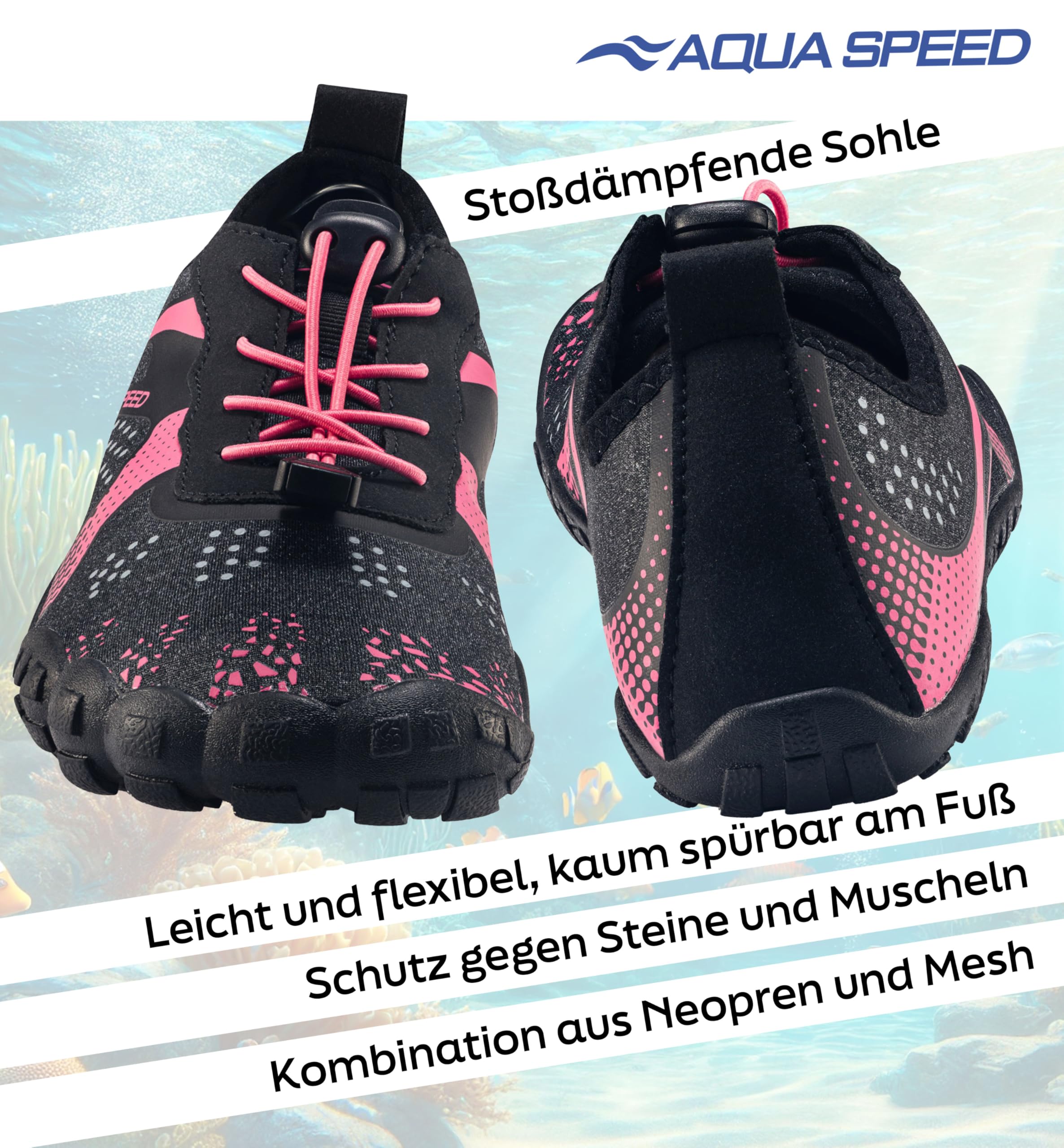 Aqua Speed Nautilus modische Aqua Schuhe + Microfaserhandtuch | Herren | Damen | Jungen | Mädchen | Jugendliche | Profilsohle
