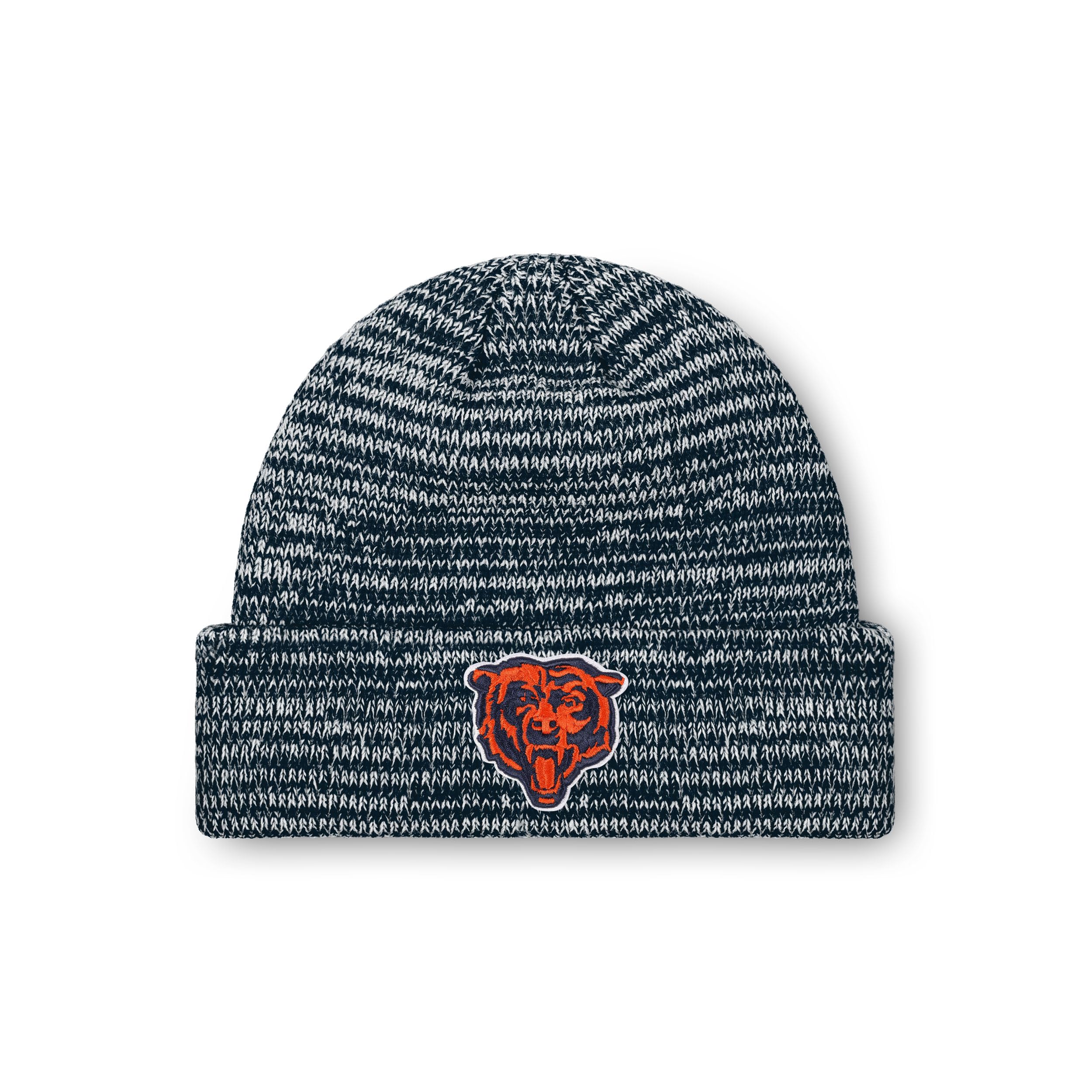 FOCO NFL Unisex-Adult Official Marled Cold Weather Cuffed Knit Beanie in Clear Ball Ornament (US, Alpha, One Size, Chicago Bears)