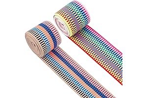 CHGCRAFT 2 Inch Wide Striped Elastic Webbing for Webbing Garment Sewing Accessories