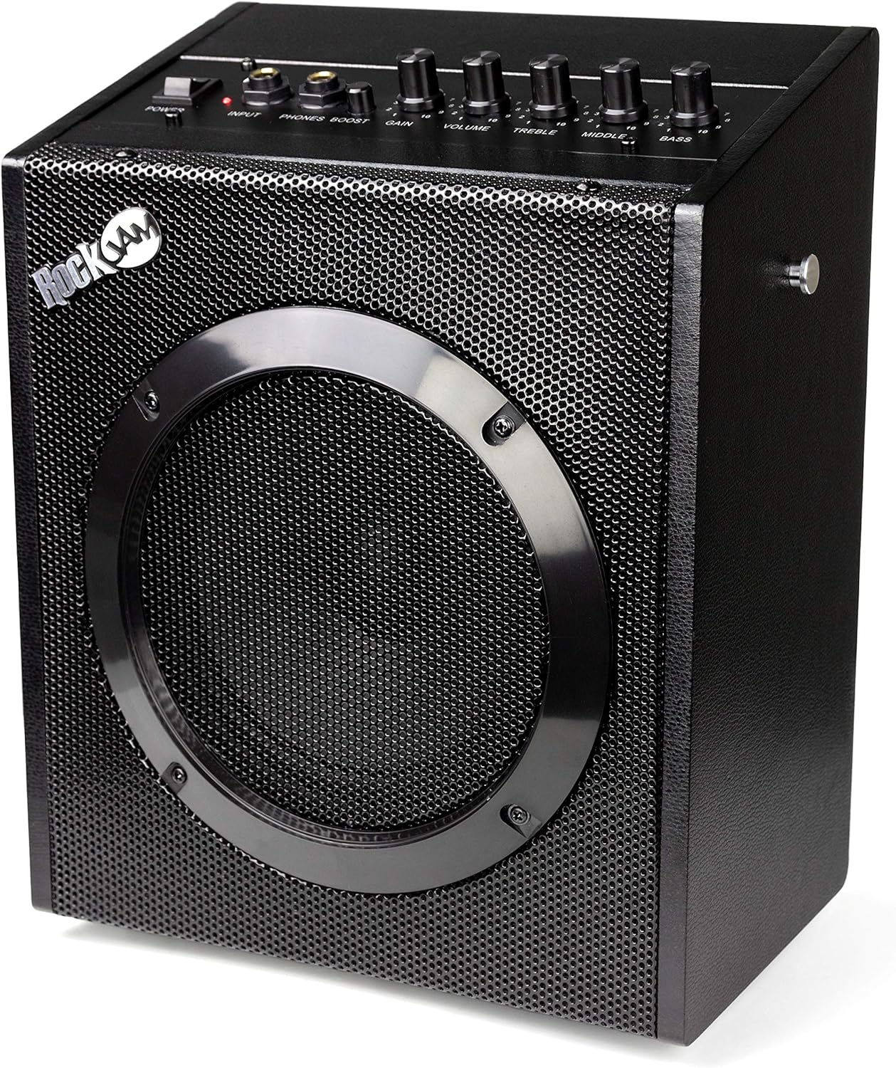 കോണാകൃതിയിലുള്ള മുൻഭാഗം view of the RockJam ampജീവപര്യന്തം