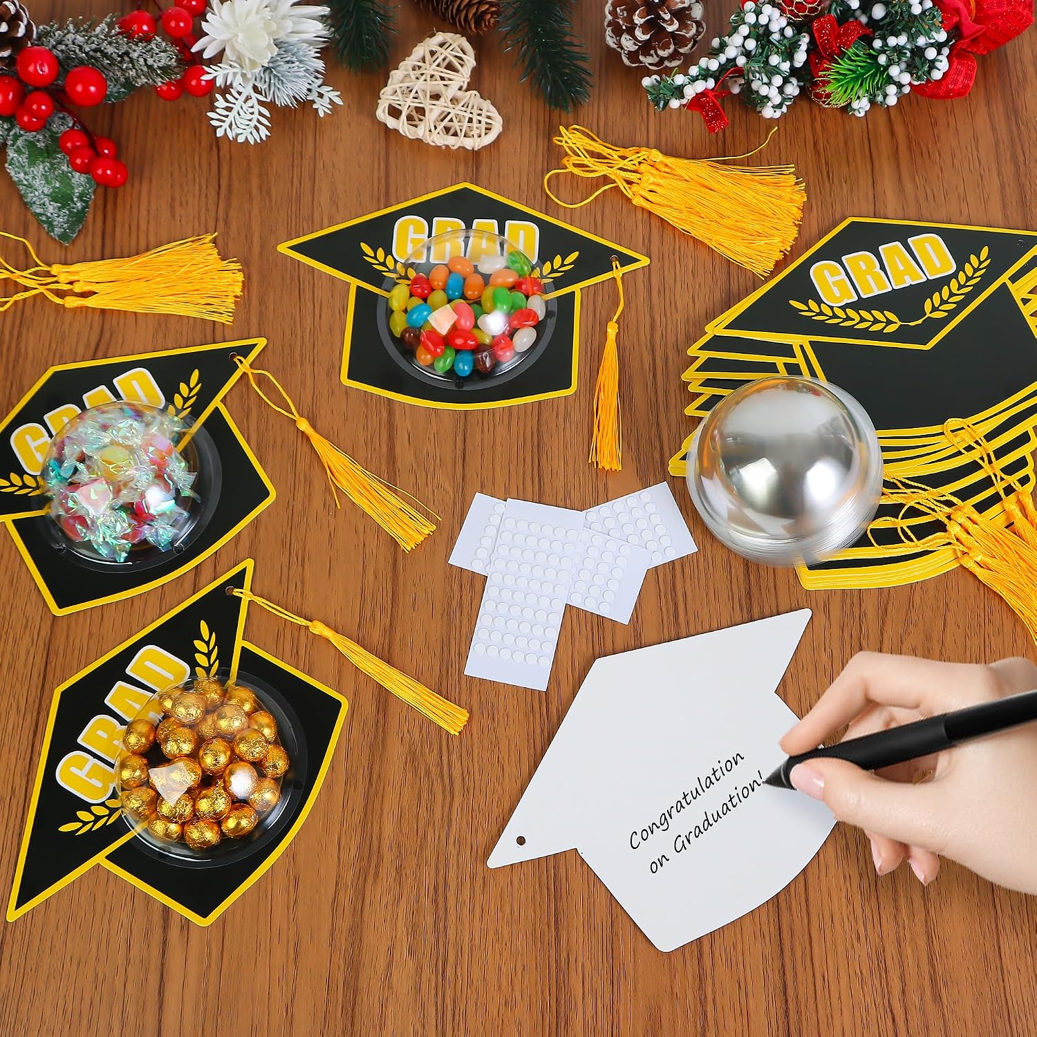 30 Pack Graduation Cap Candy Card Class of 2026 Graduation Candy Box Graduation Decorations Party Favors Graduation Cap Gift Box with Tassel thumbnail