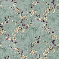 SOONAFTER 17.5x120" Sage Green Floral Peel and Stick Wallpaper - Removable Self-Adhesive Vinyl for Walls, Countertops, Bathrooms