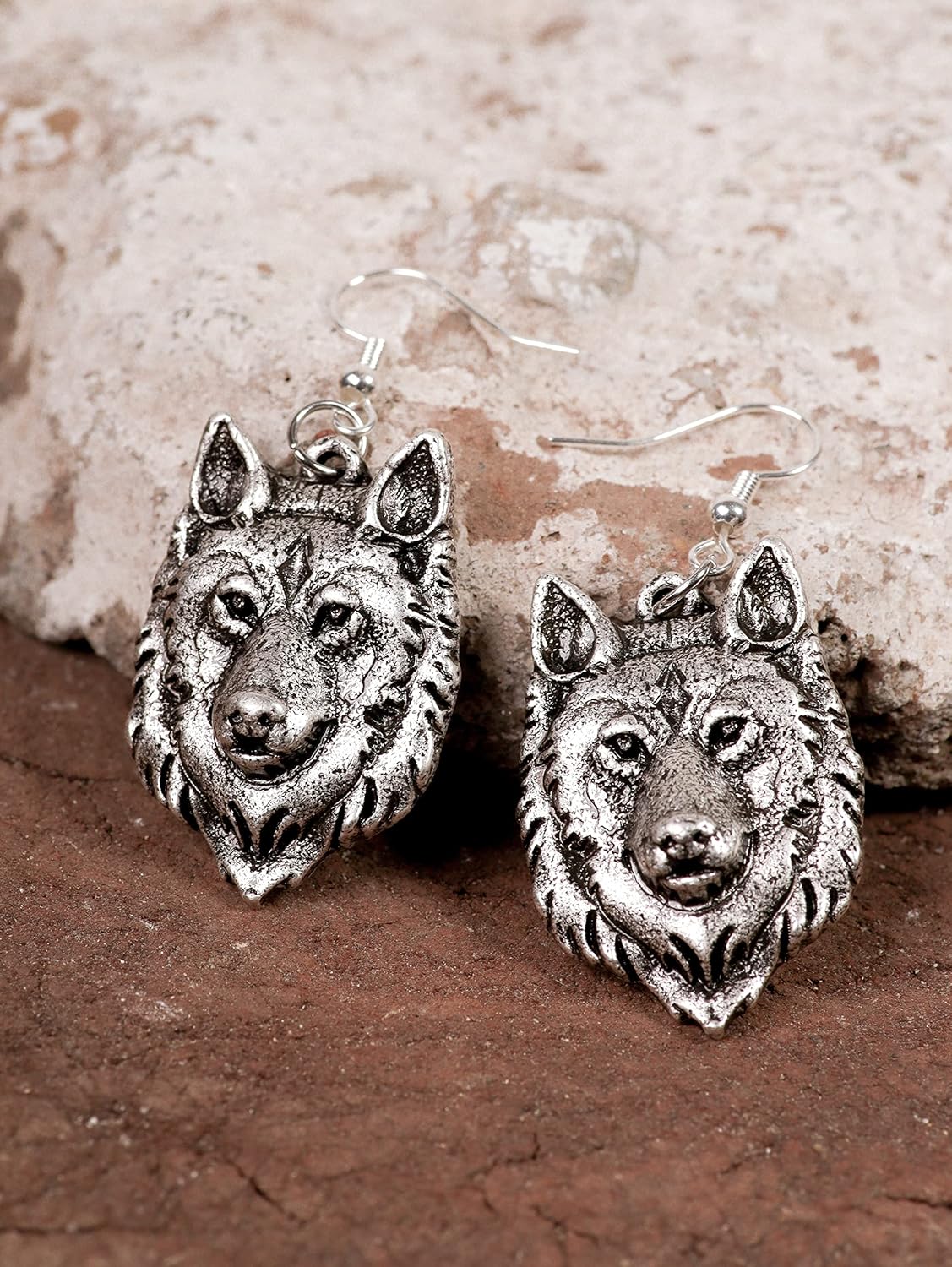 HAQUIL Alpha Wild Native Wolf Pendant Dangle Drop Earrings Jewelry Gift for Women - Image 3