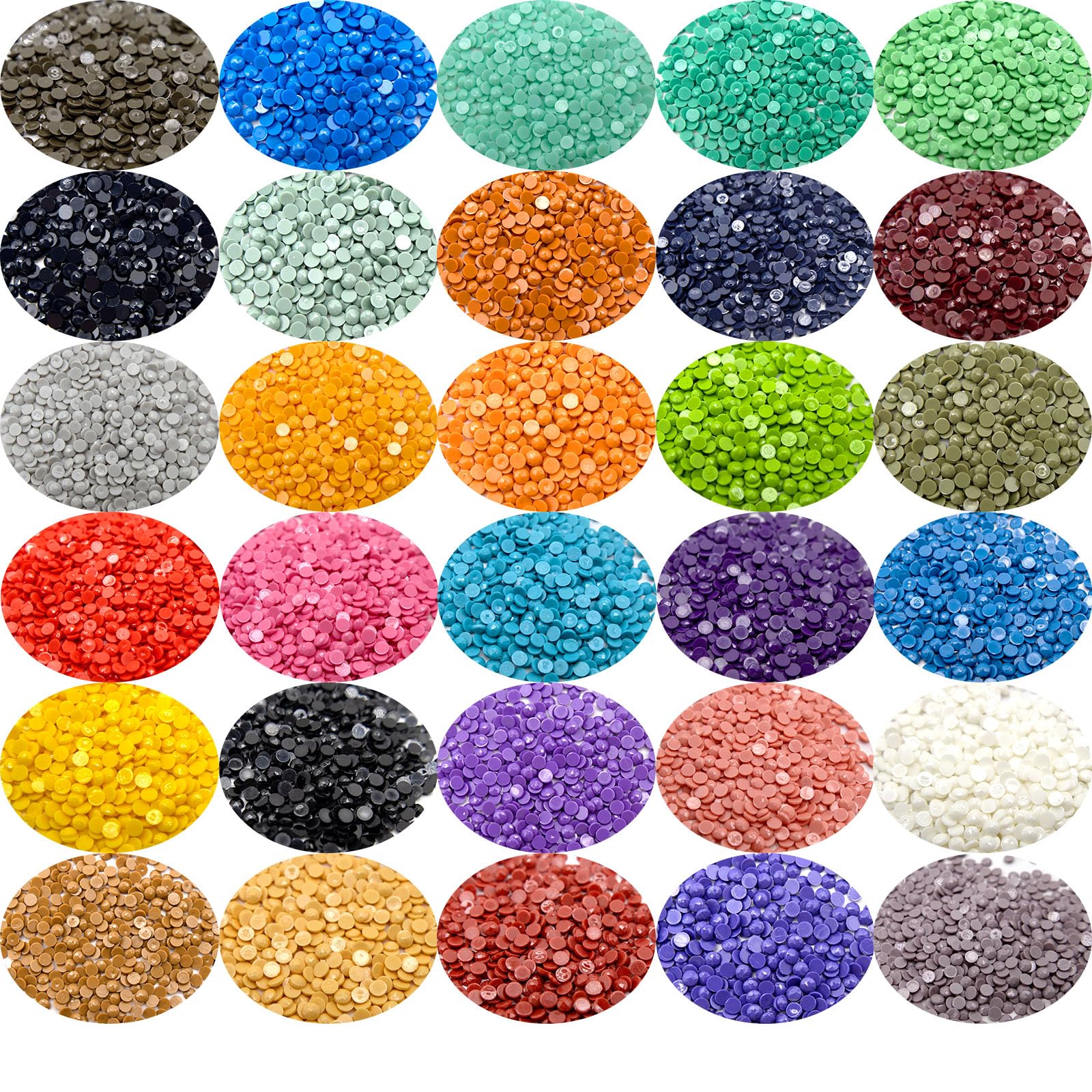 15000 Pieces 30 Color Diamond Art Painting Beads,Flat Bottom Round Resin Rhinestones for Diamond Art Painting Accessories, Replacement Beads,Round Drills for 5D Diamond Art DIY Craft (Thirtycolor)
