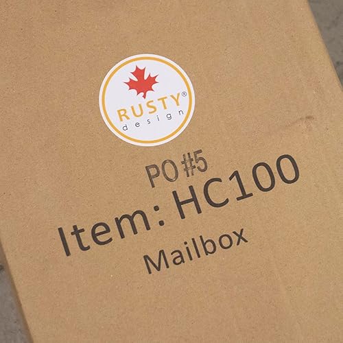Miniatura 4 de Rusty Design Buzón moderno montado posteriormente con números de dirección personalizados, tamaño pequeño #HC100 (sin números de dirección)