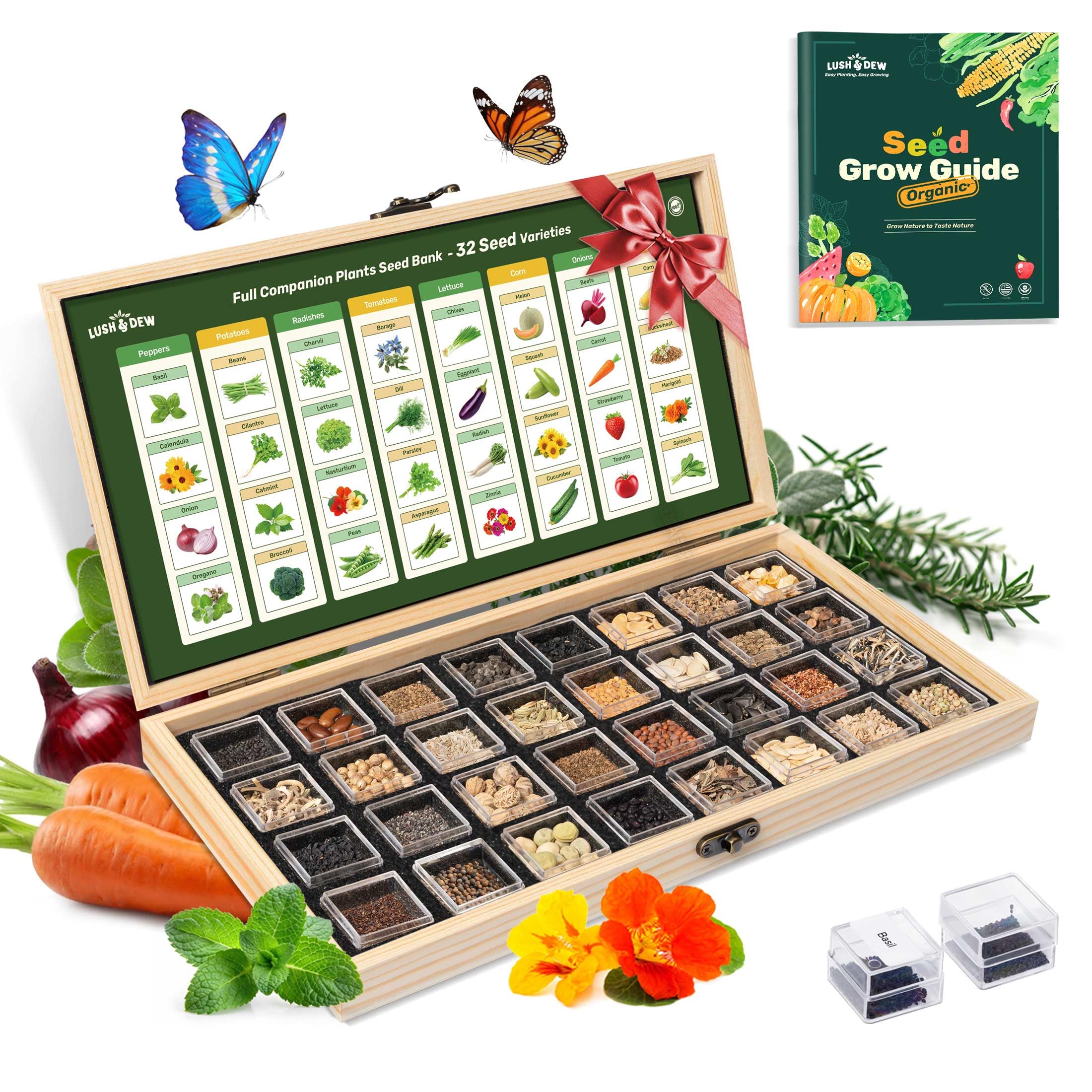 SEEDセット Amazon.com : Lush&Dew Companion Plants Heirloom Seed Bank