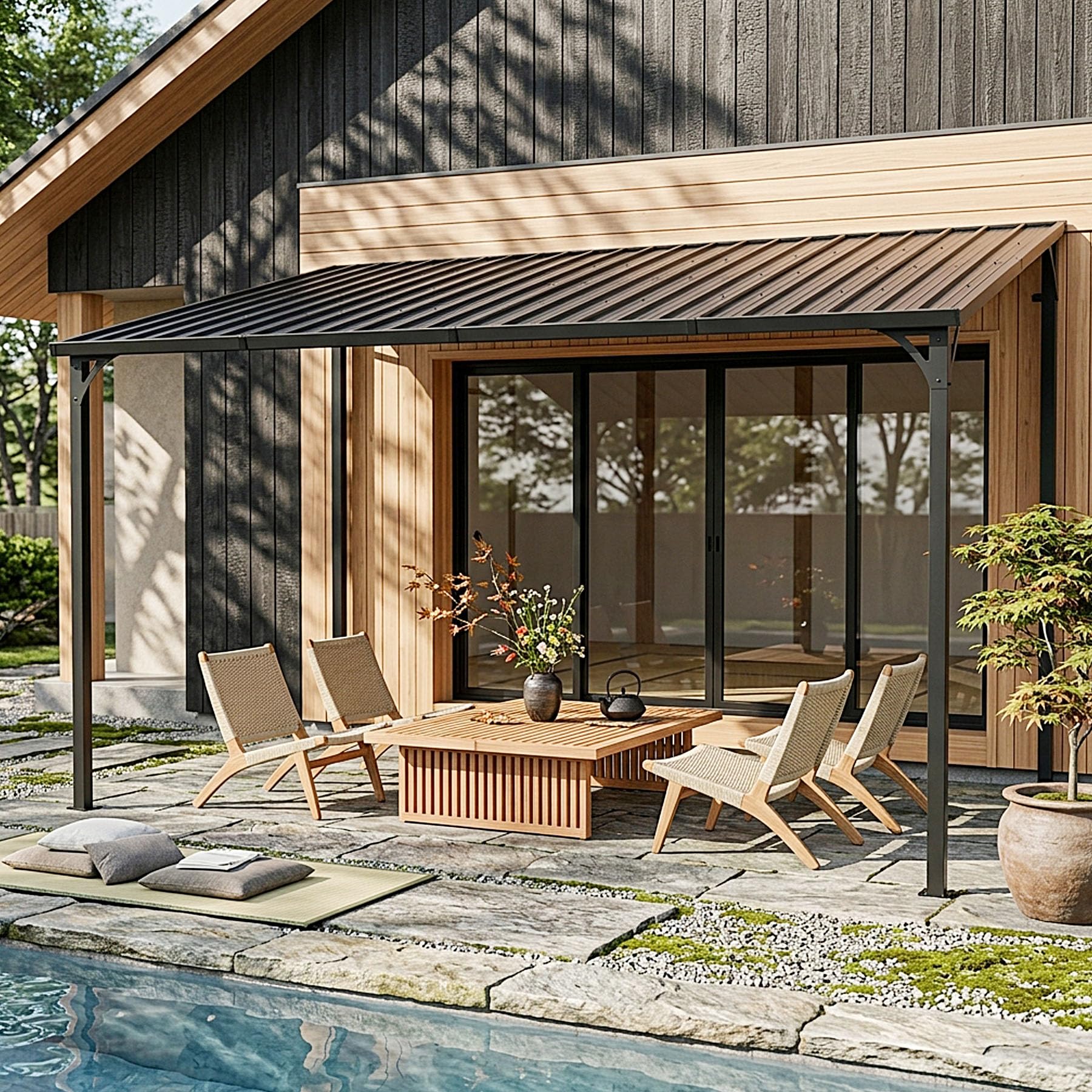 Amazon.co.jp: テラス屋根 ベランダ 屋根 大型 ひさし サイクルポート