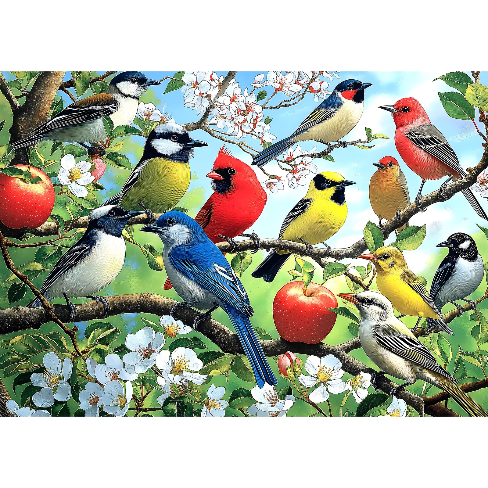 Fiori Uccelli Puzzle da 1000 pezzi per adulti Puzzle unici per adulti 1000 pezzi Puzzle colibrì 1000 pezzi puzzle sfidante per la famiglia (69,8 x 49,8 cm)