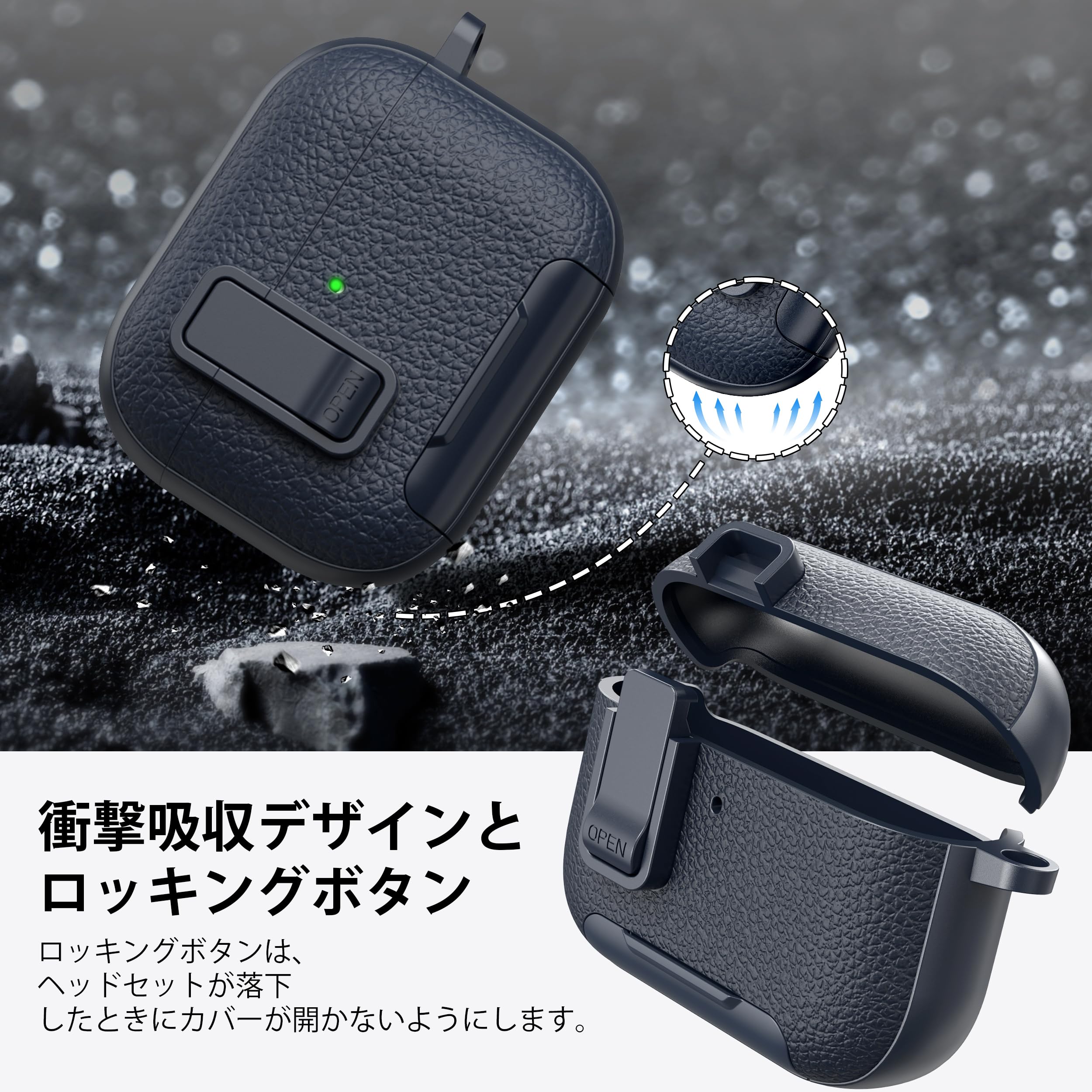 Amazon | RFUNGUANGO AirPods Pro 3ケース レザー、キーチェーン、電話