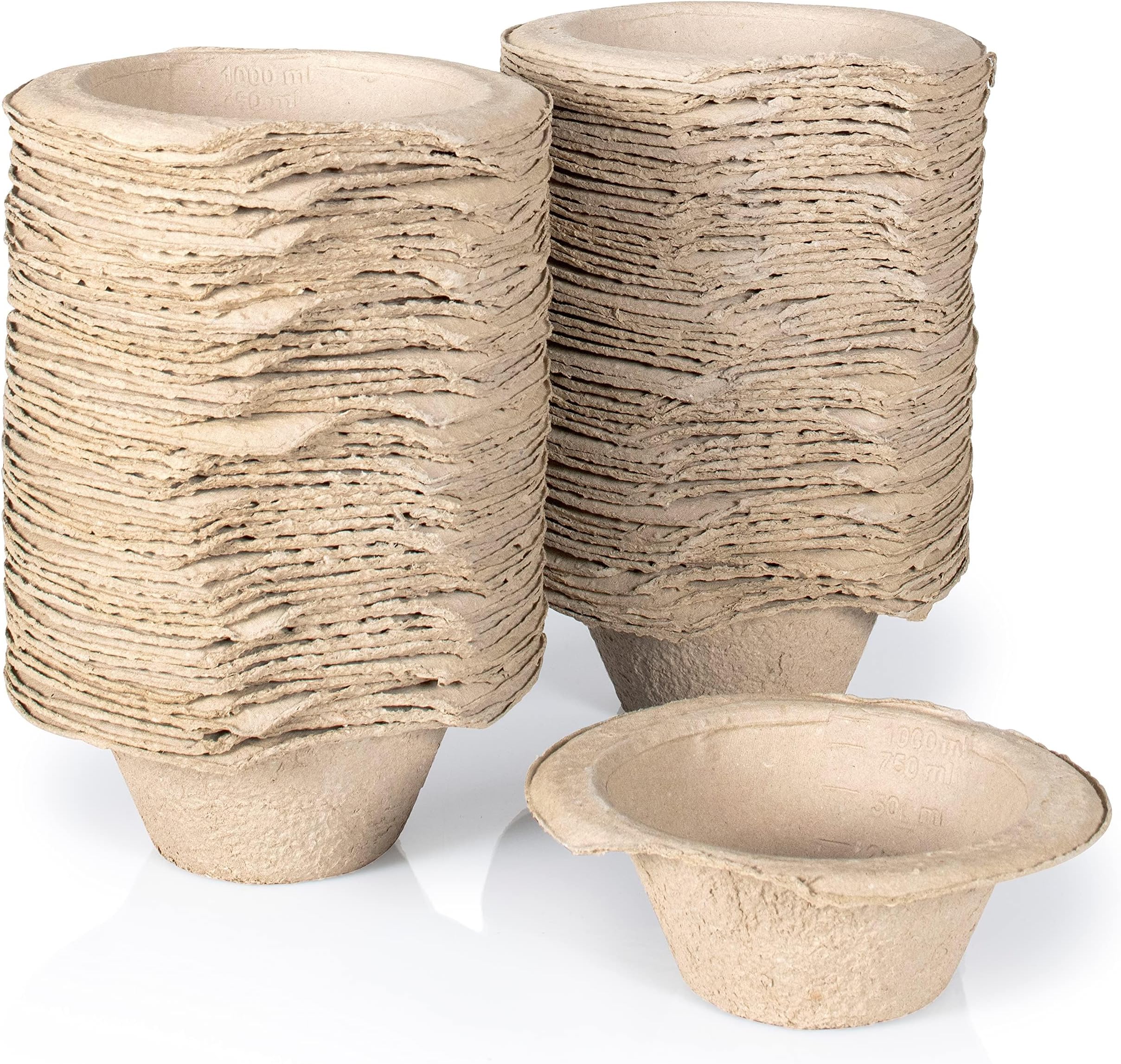 Easy Care Solutions | Disposable Pulp Sick Bowls with Rim | 800ml | Pack of 50