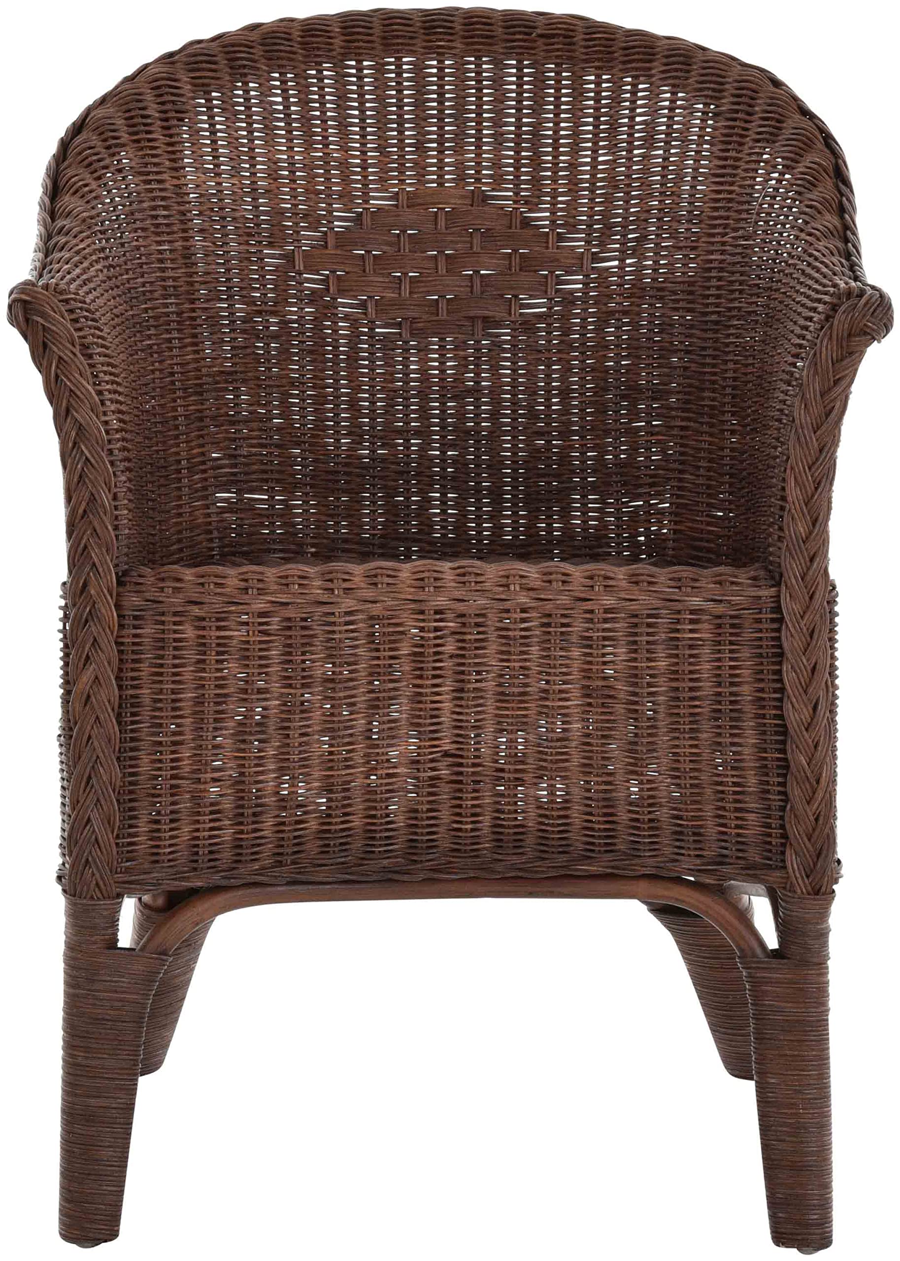 Rattan-Sessel Natur/Esszimmersessel Korb-Sessel/Rattanmöbel Rattansessel Rattanstuhl mit Armlehnen Lounge Flechtsessel (Braun)