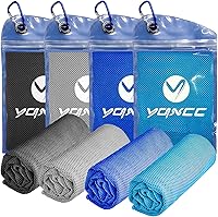 YQXCC 4-Pack Cooling Towels 40x12" - Instant Ice Cool Microfiber Neck Towels for Yoga, Golf, Gym, Running, Workouts