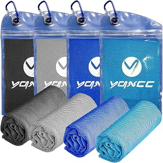 YQXCC 4-Pack Cooling Towels 40x12" - Instant Ice Cool Microfiber Neck Towels for Yoga, Golf, Gym, Running, Workouts