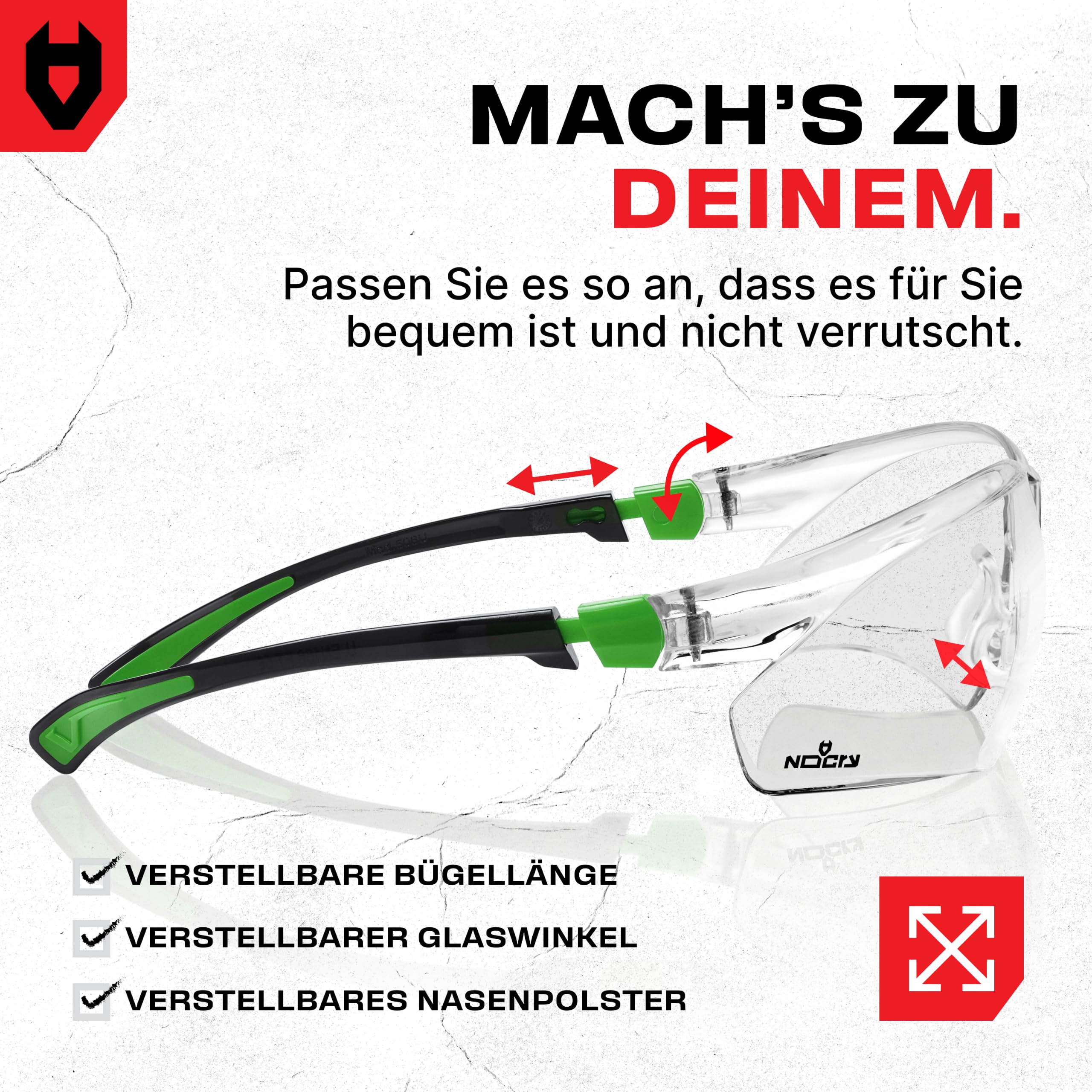 NoCry Schutzbrille mit Durchsichtigen Anti-Beschlag und kratzbeständigen Gläsern