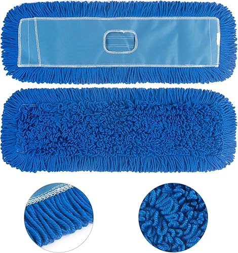 Miniatura 57 de Matthew Limpieza 24'' de alta resistencia Fregona desechable de polvo de algodón con extremo cortado y hilo de repuesto para cabezales de fregona