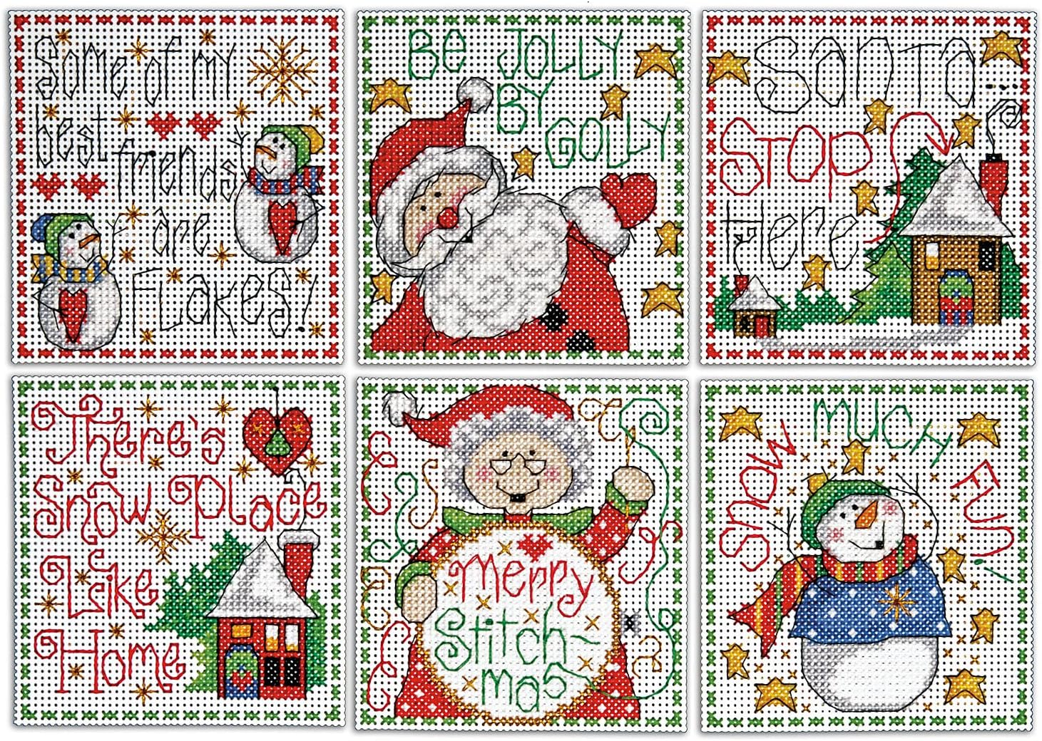 DESIGN WORKS Crafts Merry mas Counted Cross Stitch Ornament Kit, Multi (1698)