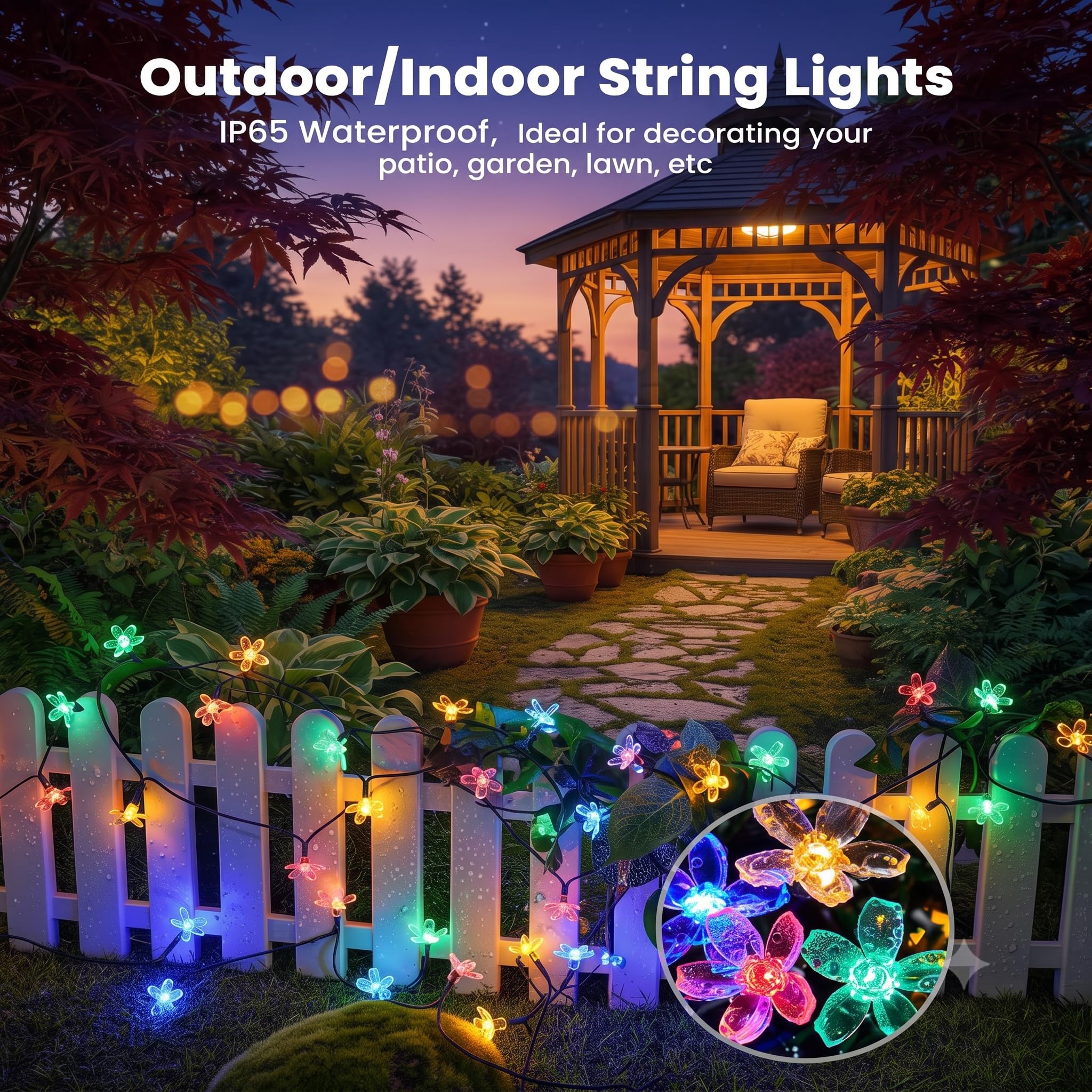ZALAR 18 LED Flower String Lights with 8 Function Controller -6
