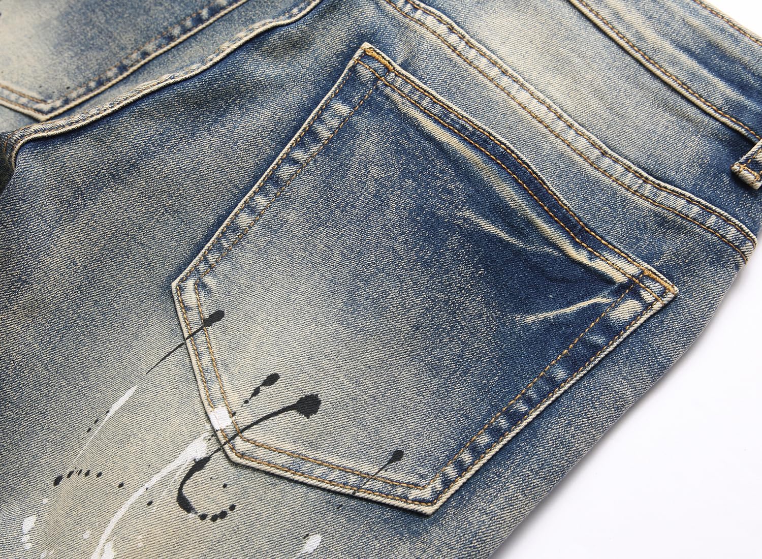 QIMYUM Men's Slim Fit Jeans Ripped Skinny Jeans for Men, Fashion Biker Jeans Stretch Moto Cargo Denim Pants - Image 6