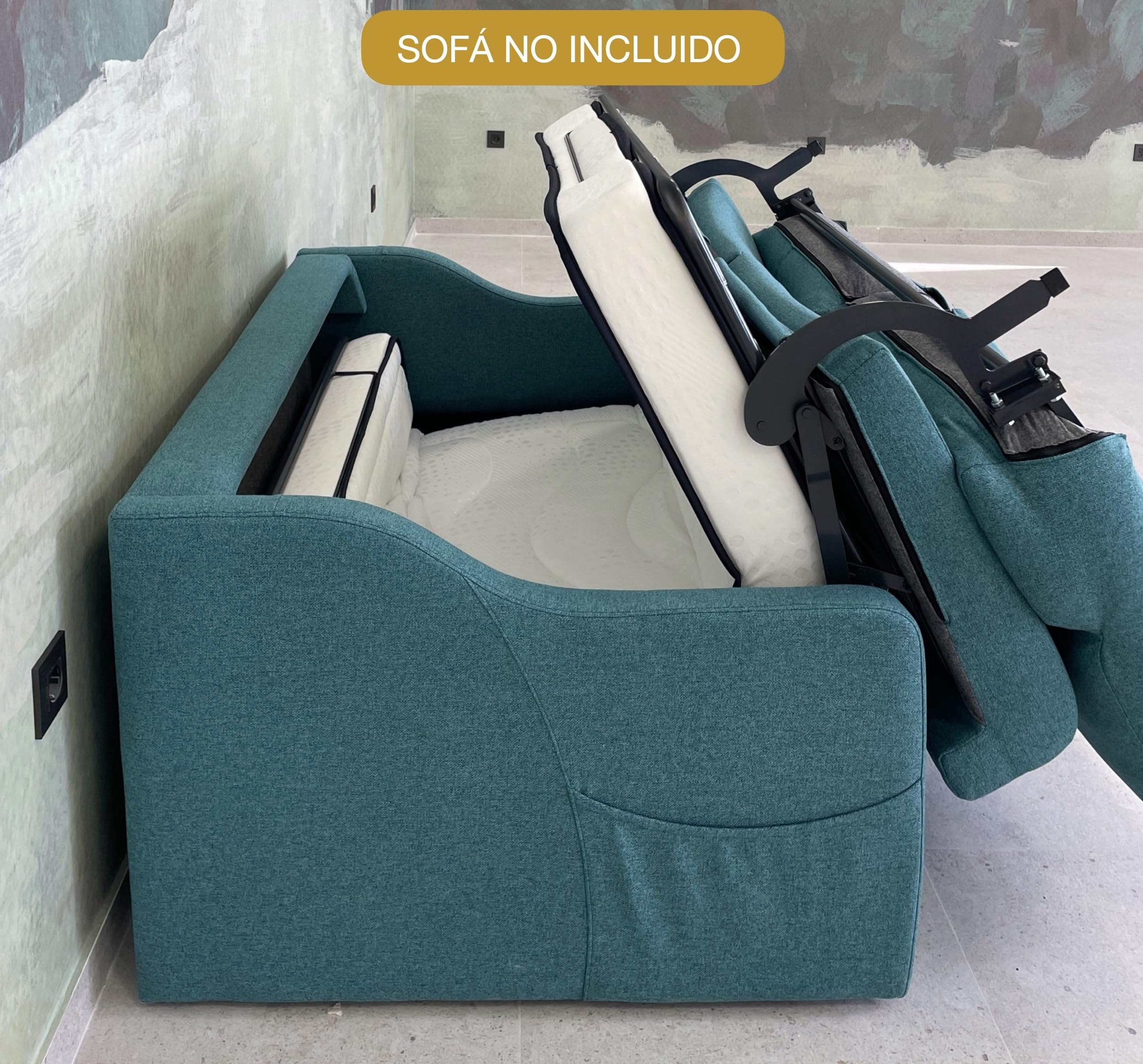 T-ORMU Colchón para Sofa Cama 140x190 Viscolastica Pluma - Altura 14 CM - Colchón Plegable para Sofá de Sistema Italiano - Colchones Sofá Cama – Sofa NO Incluido