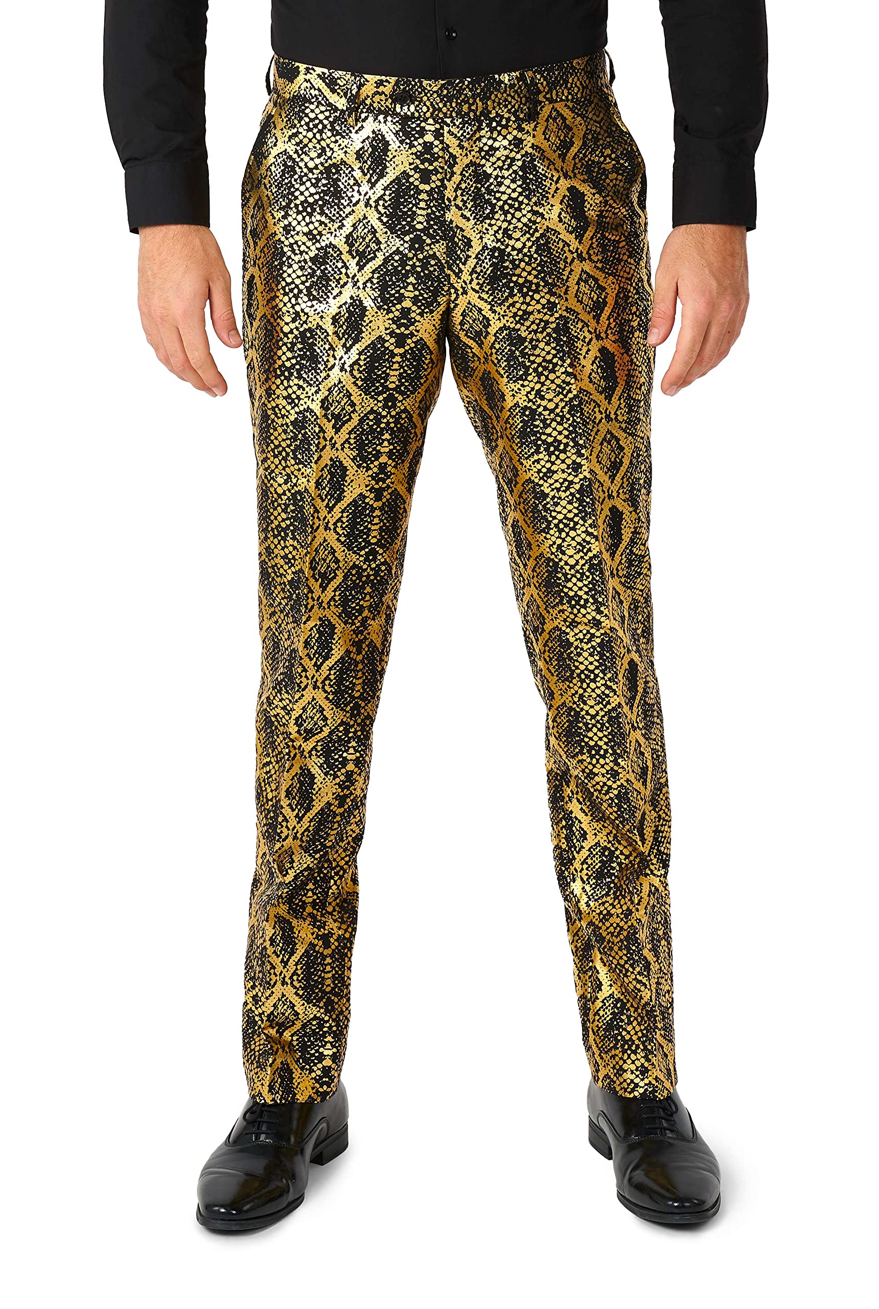 OppoSuits Divertente Abito da Festa da Uomo, Serpente Lucido, Completo con Giacca, Pantaloni e Cravatta, Serpente Lucido, 58