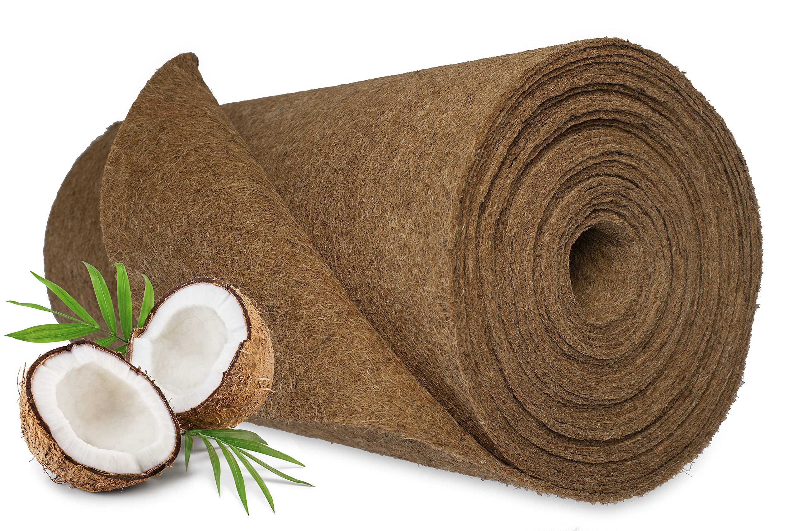 MC.Sammler Tappetino di Cocco per Protezione Invernale Piante, Palme - al Metro - 25 cm / 50 cm / 100 cm (Larghezza) - Protezione dal Freddo - 100% Biologico - Rotolo in Fibra di Cocco - 100cm x 1m