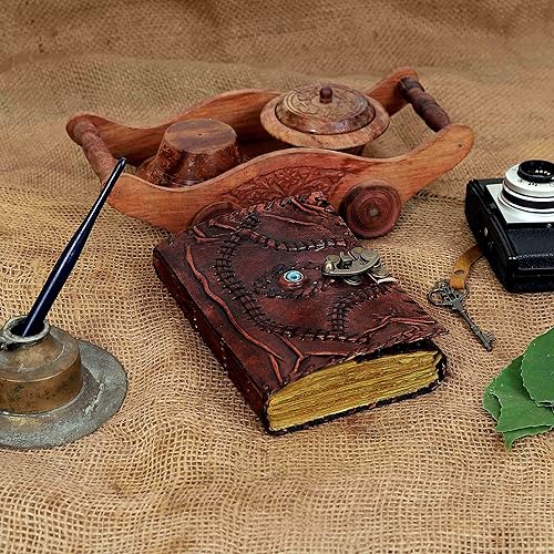 Miniatura 5 de cuero Hocus Pocus, libro de hechizos de cuero, diario de mal de ojo, libro de giro, libro de hechizos, regalos de utilería Negro -,Marrón,Marrón