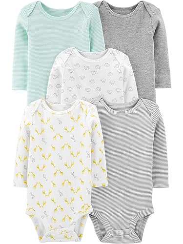 Simple Joys by Carter's Baby-Boys Long-Sleeve Bodysuit Pack of 5Bodysuit