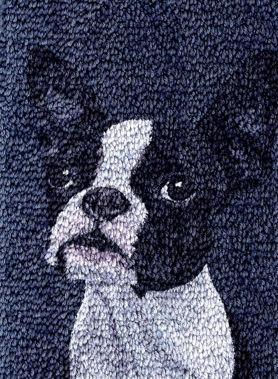 Black White Boston Terrier Latch Hook Rug Kit for Adults DIY Carpet Cushion with Printed Canvas Crochet Yarn Craft Hook and Latch Tapestry for Home Decor Pets Warm Pads 52x38cm(2)