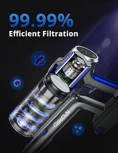 Miniatura 5 de Aspiradora inalámbrica, potente aspiradora de 250 W30 Kpa con base de carga, tiempo de funcionamiento máximo de 40 minutos, 3 modos, pantalla LED