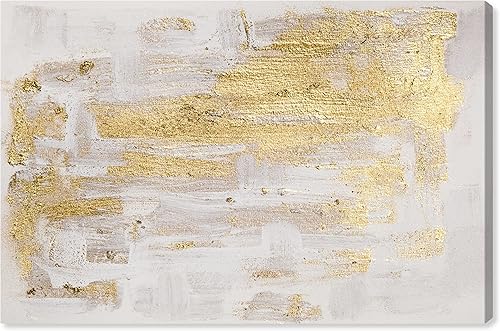 The Oliver Gal Artist Co. Lienzo abstracto para pared, decoración del hogar, 60 x 40 pulgadas, dorado, blanco