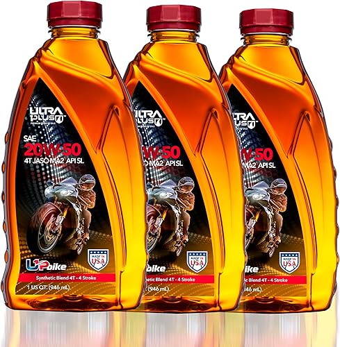 ULTRA 1PLUS 4T 20W-50 mezcla sintética aceite de motocicleta API SL JASO MA2-20W50 aceite de motor, 3 cuartos