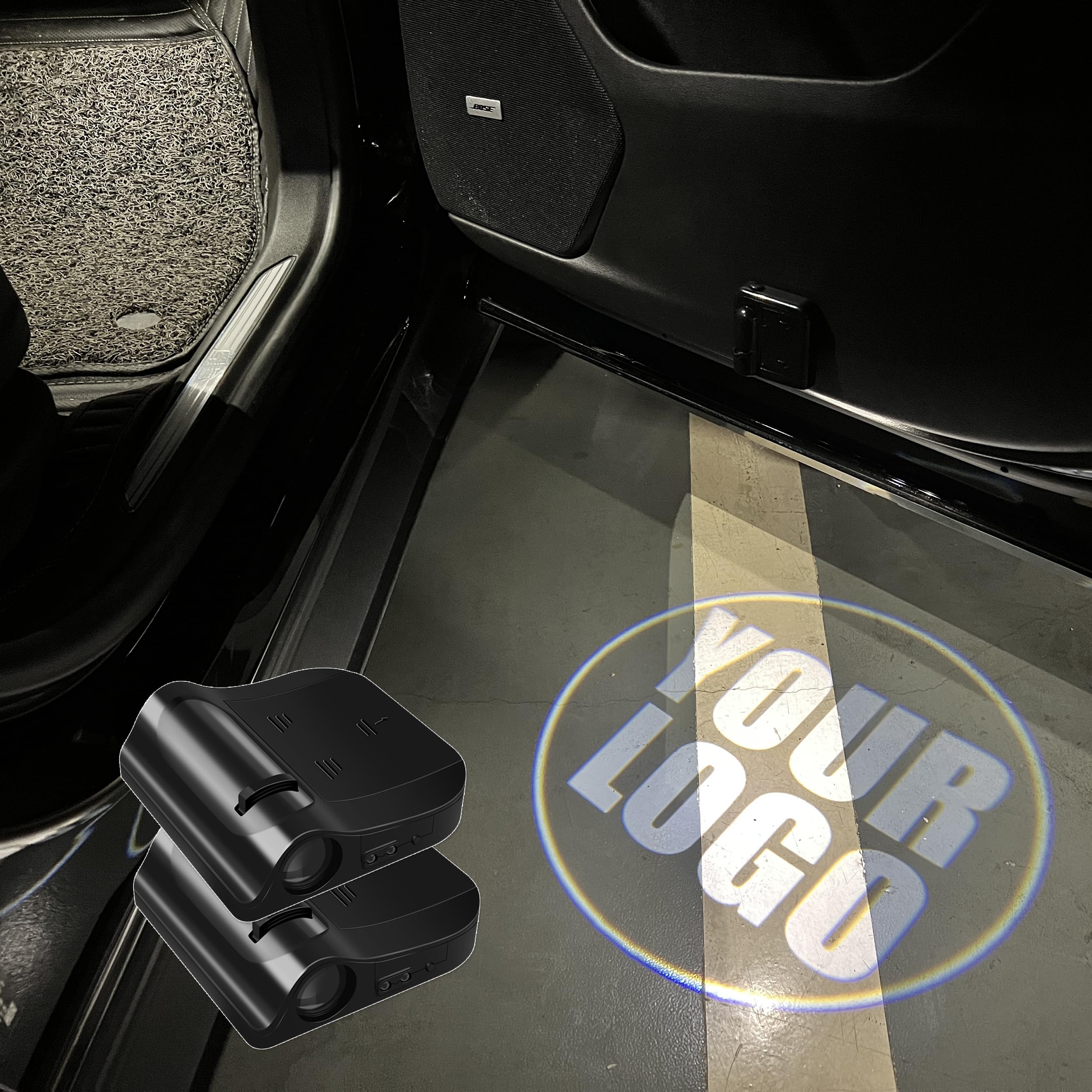 LZLRUN 2Pcs Custom Logo Projector Car Door Step Led Lights Upgrade Smart Light Sensor Personalized Welcome Step Light