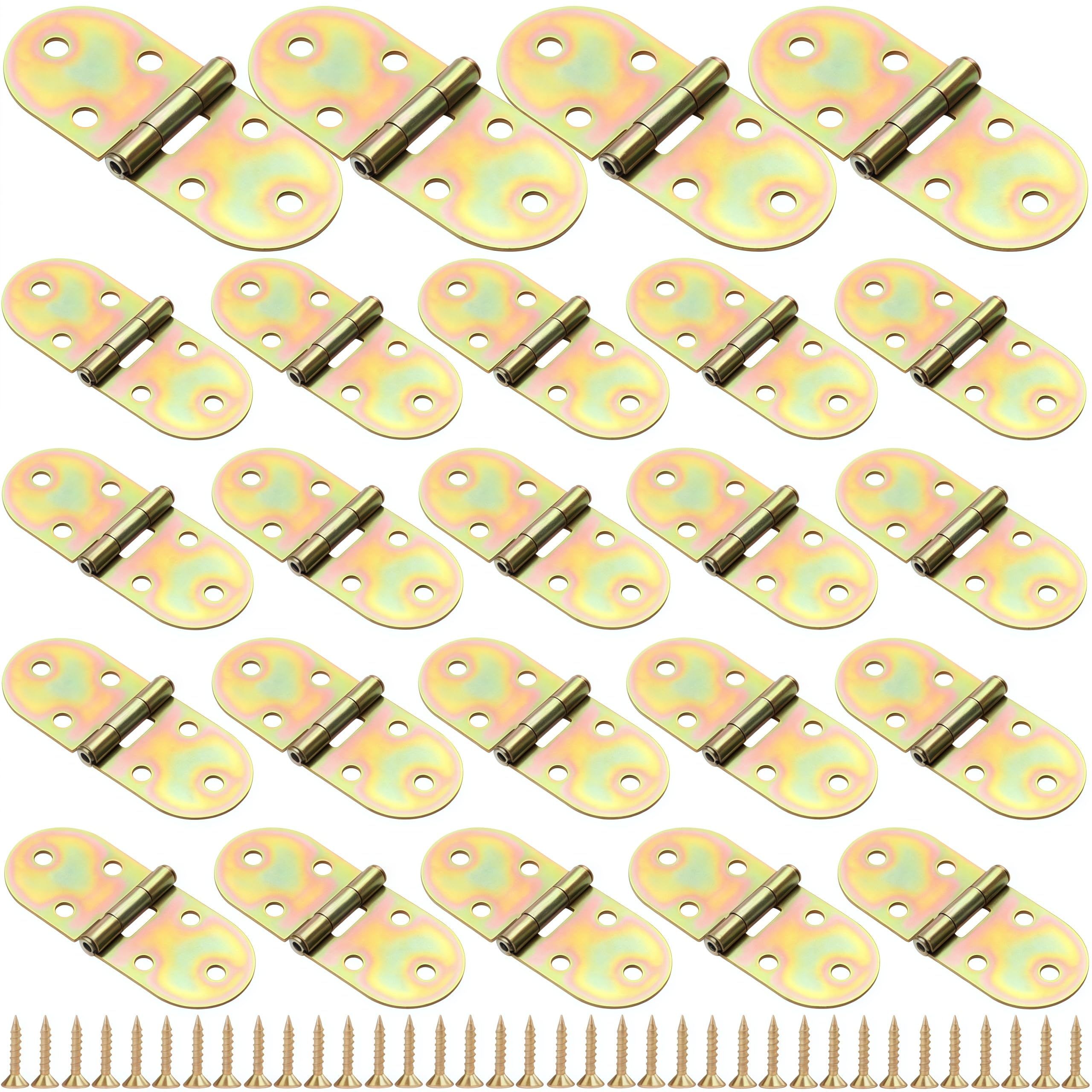 Vbnexyr Gold Door Hinges 24 Piece Pack Of 270 Degree Iron Folding Hinges Suitable For Wooden Crates Cabinet Doors Folding Tables And Furniture Accessories 2.75 X 1.18 Inches Color
