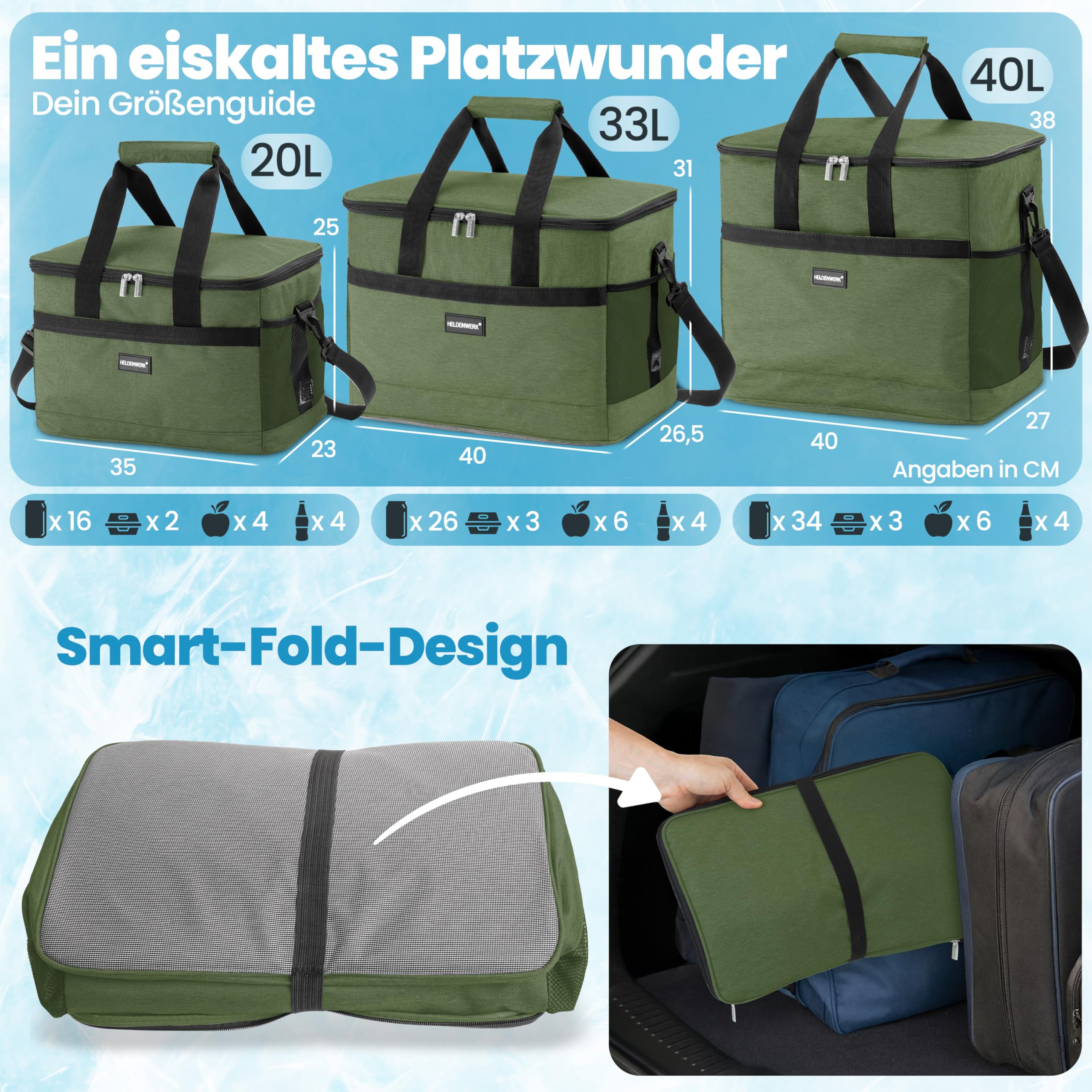 HELDENWERK Grand Sac Isotherme Pliable 33