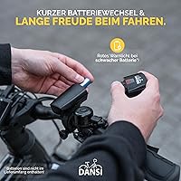 Vista 4 de DANSI Luces de bicicleta para montar por la noche, súper brillante con funciones intermitentes. Fácil de instalar conjunto de luces para bicicleta
