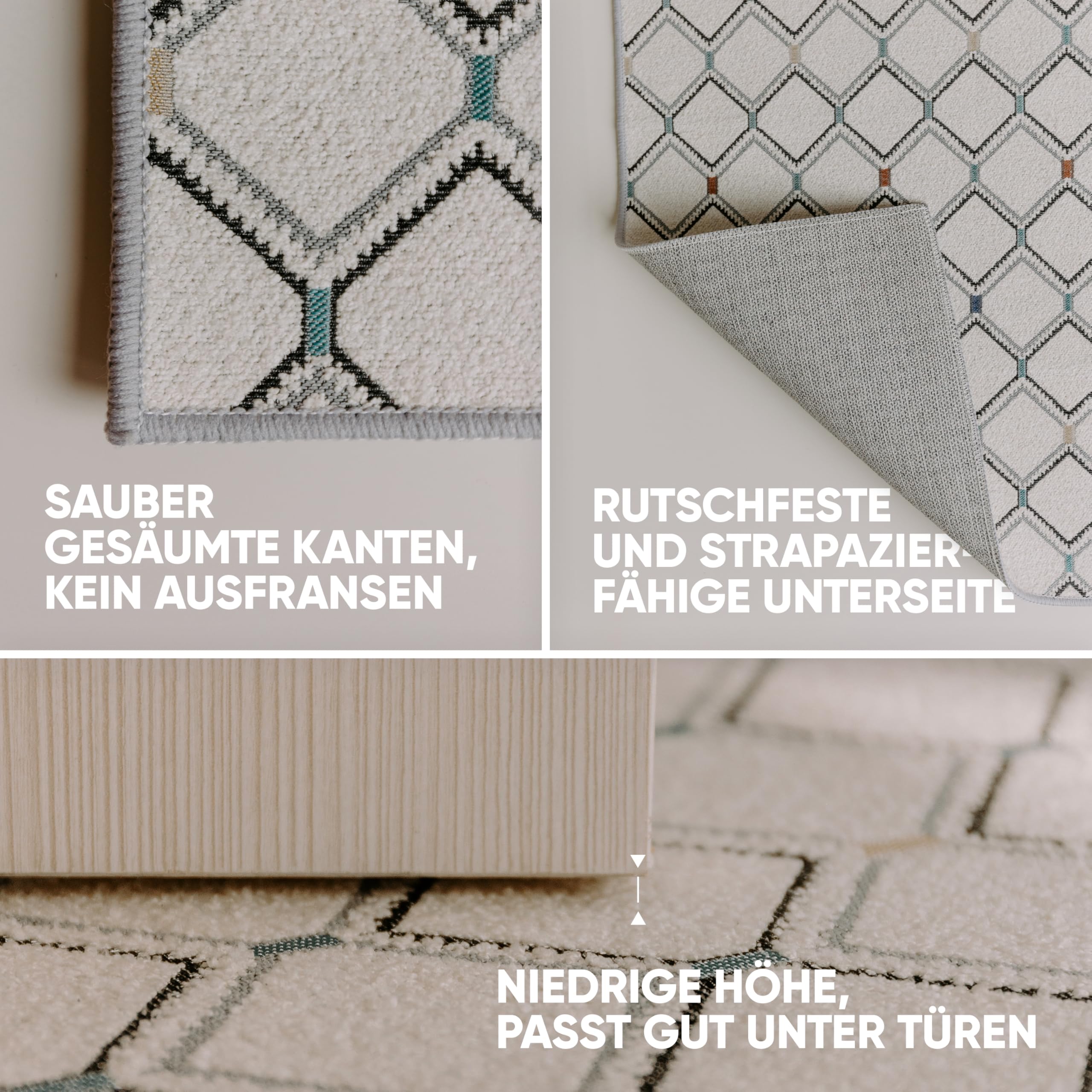 Björn&Schiller Tapis de Couloir 60 x 180 cm, antidérapant, Beige