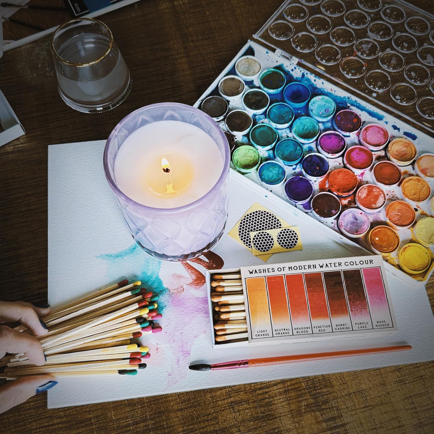 HomArt Matchbox Designs of Your Choice (6 Unique Box Designs with 4" Matches, Striking Stickers by Thankful Greetings) Decorative & Festive for Home Decor, Gifts, Accessories | Long Safety Matches