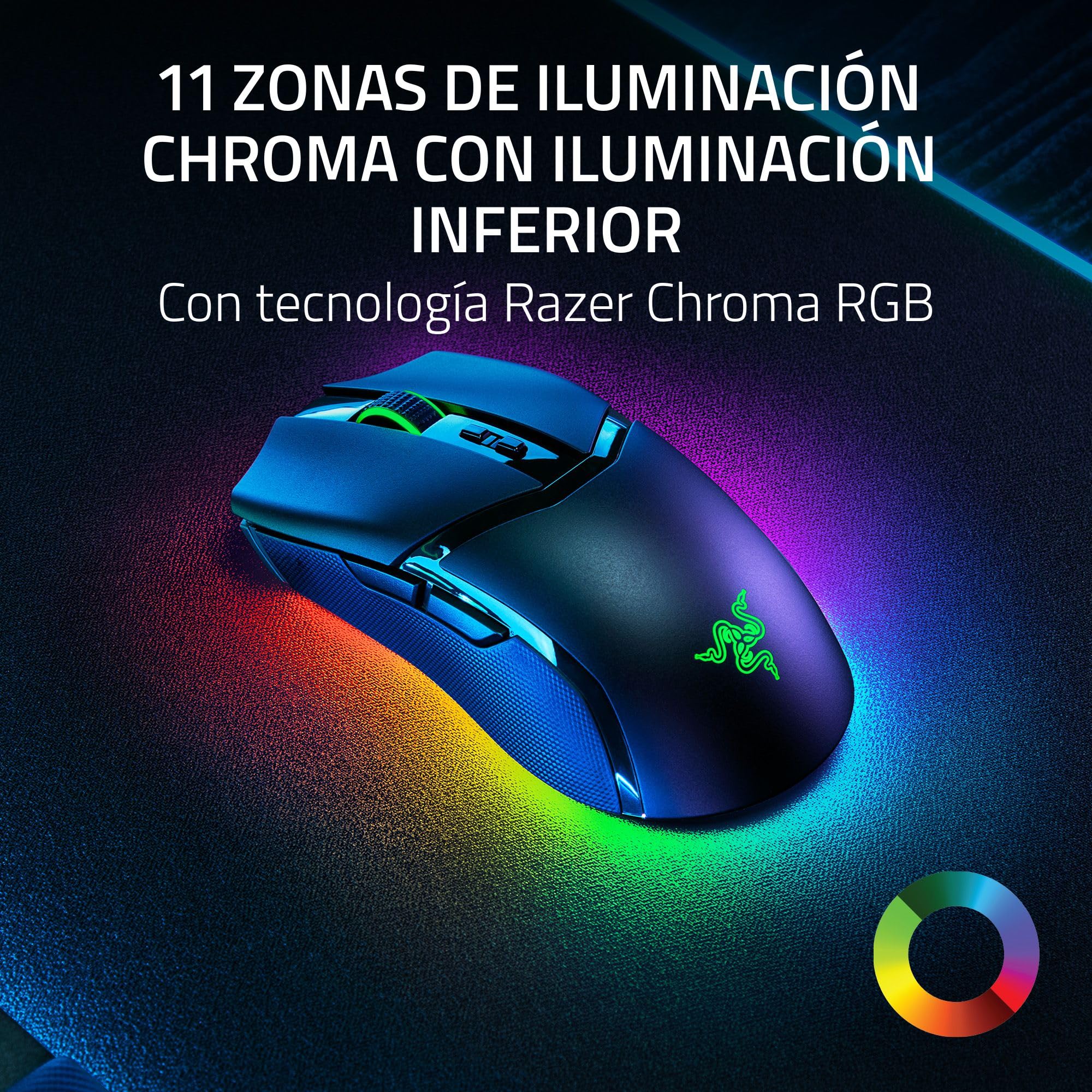 Razer Cobra Pro - Mouse da gioco wireless personalizzabile Chroma RGB (10 controlli personalizzabili, illuminazione cromatica a 11 zone, sensore ottico Focus Pro 30K, HyperSpeed Wireless) Nero