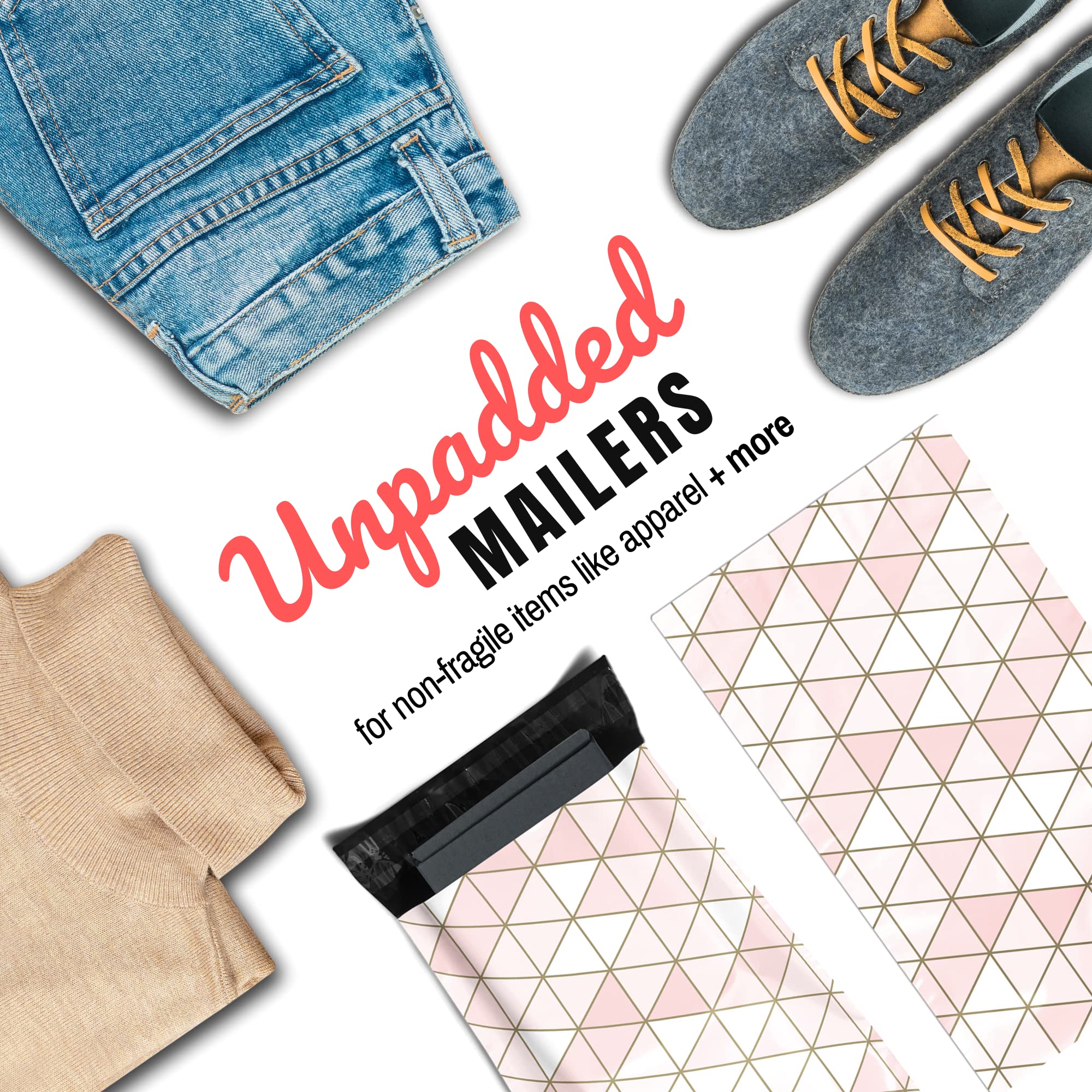 10 x 13 Poly Mailers 100 sztuk | różowe | koperty wysyłkowe wielokrotnego użytku | plastikowe opakowania na odzież dla małych firm | samoprzylepne samoprzylepne urocze różowe złoto