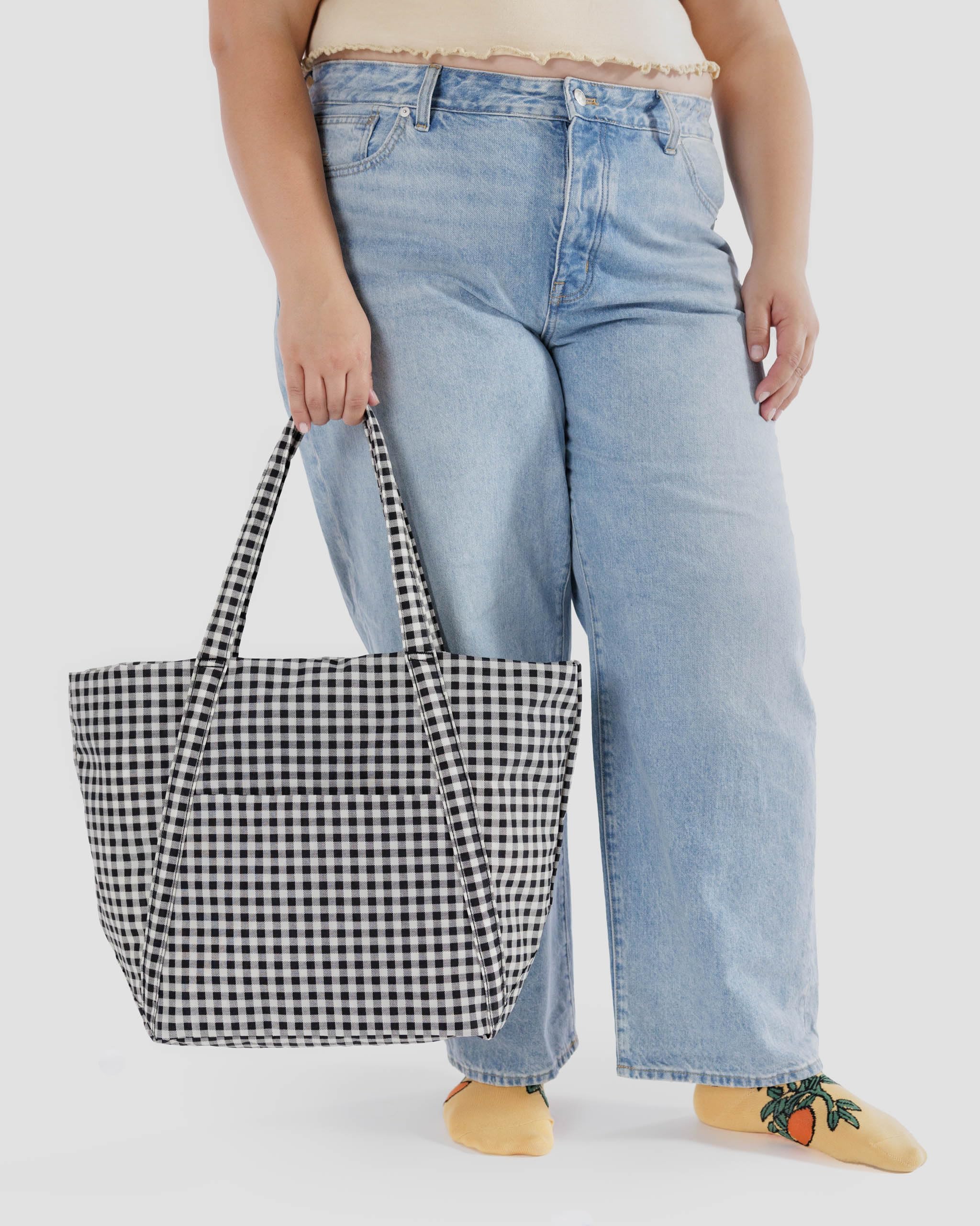 BAGGU Cloud Bag - Black & White Gingham
