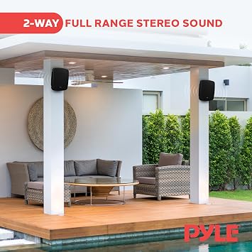 Pyle Waterproof & Bluetooth Indoor /Outdoor Speaker System, Black, 5.25 600 Watt