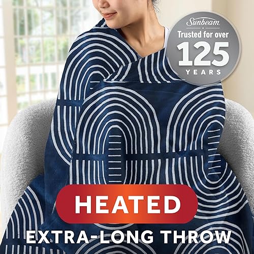 Miniatura 2 de Sunbeam Ultimate Cozy Royal Posh - Manta térmica eléctrica de terciopelo con bolsillo para manos y pies, 50 x 72pulgadas, 4 ajustes de calor,