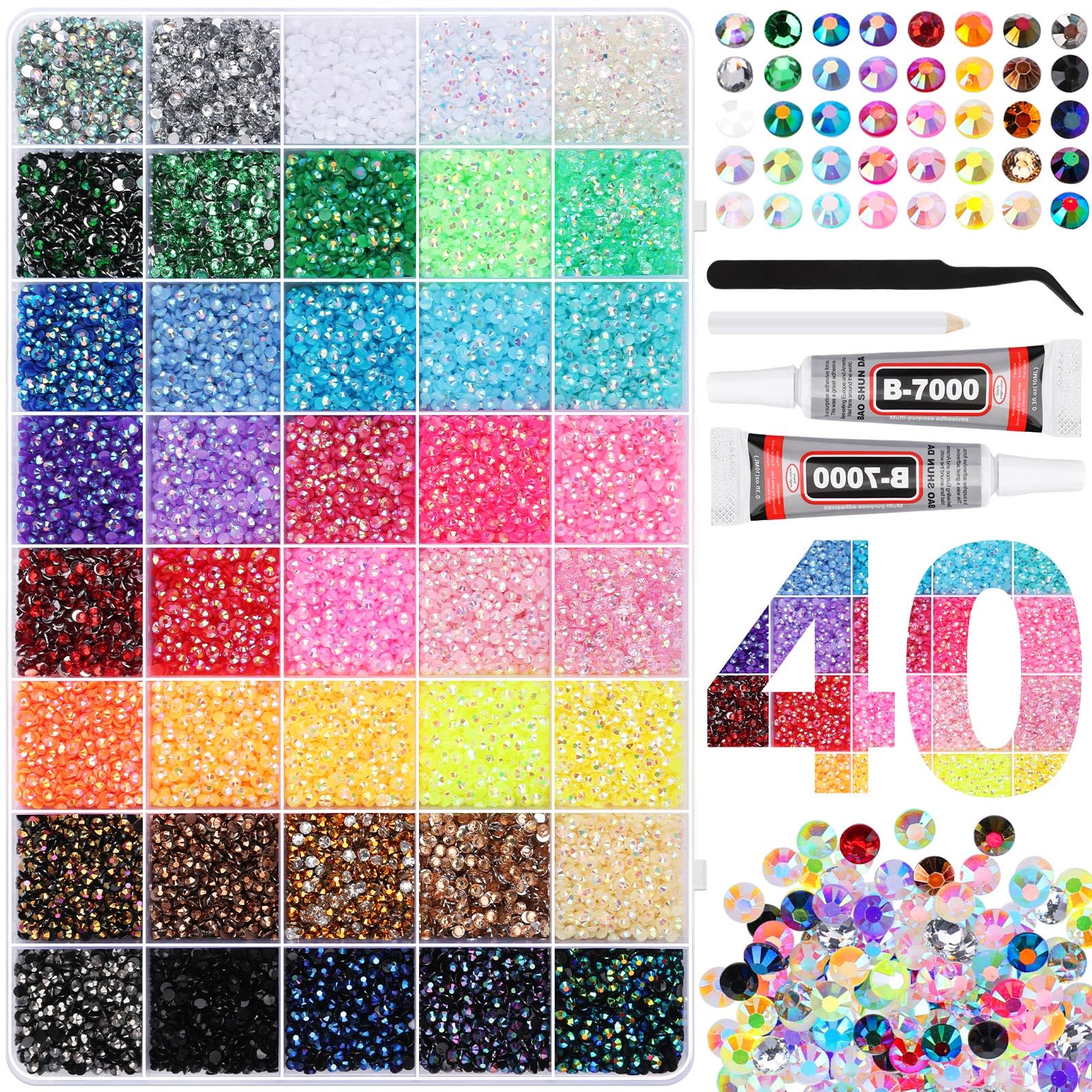 Photo 1 of RTTHEL 50000Pcs 3mm Rhinestone Bedazzler Kit