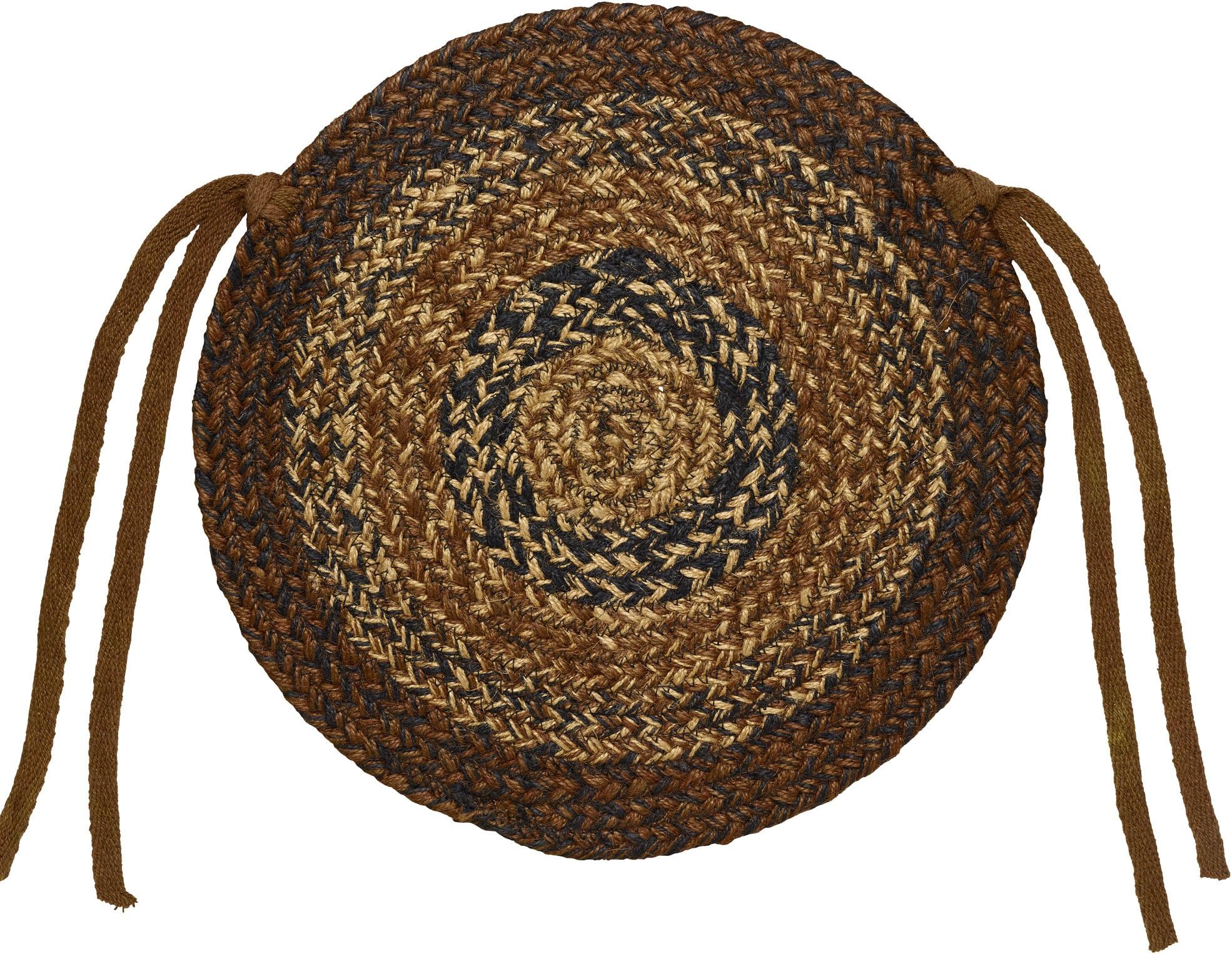 | Cappuccino Premium Braided Collection | Primitive, Rustic, Country, Farmhouse Style | Jute/Cotton | 30 Days Risk Free | Accent Rug/Door Mat | 15" Round Chair Covers